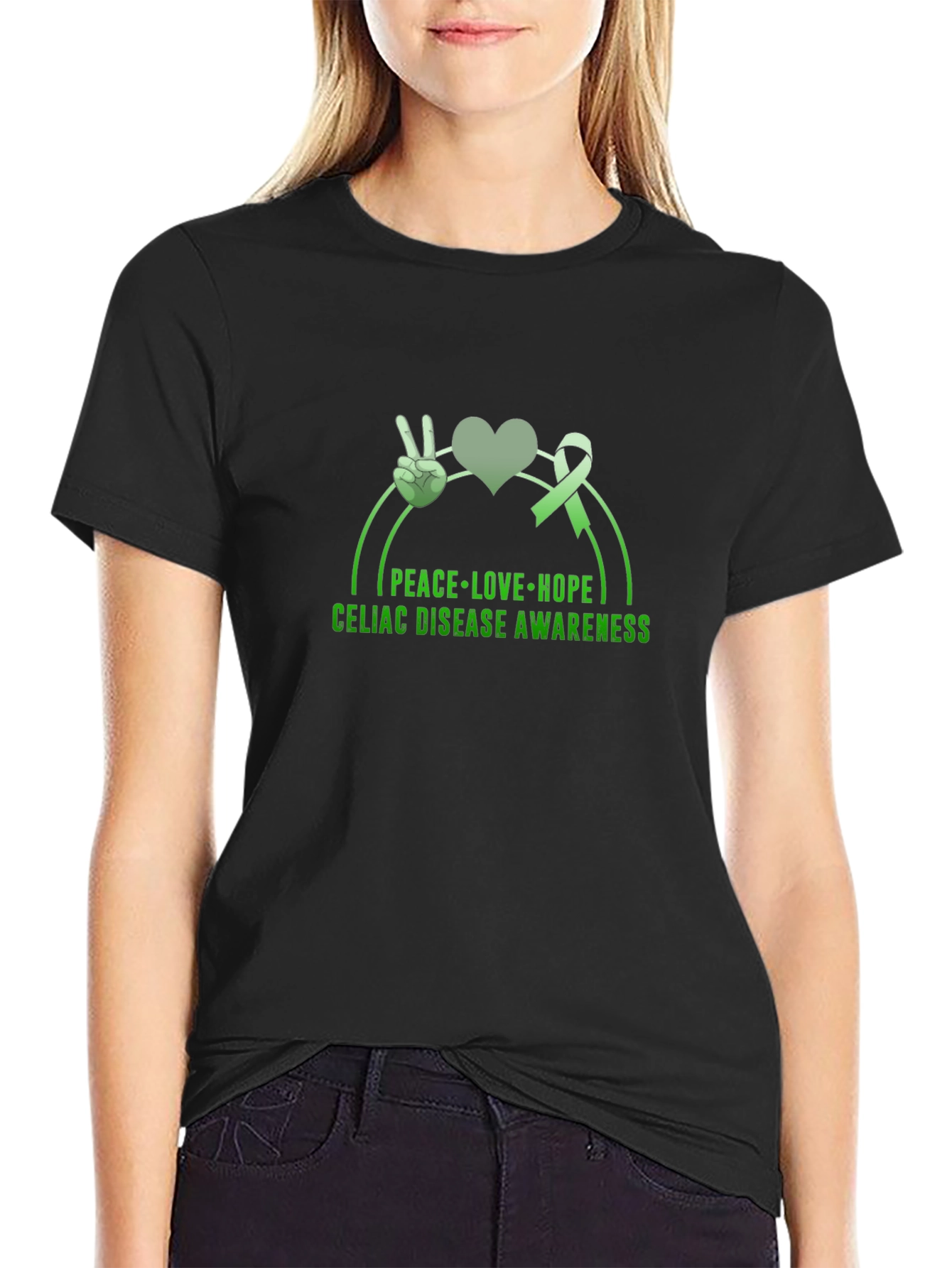 Celiac Disease Awareness T-Shirt Peace Love Hope