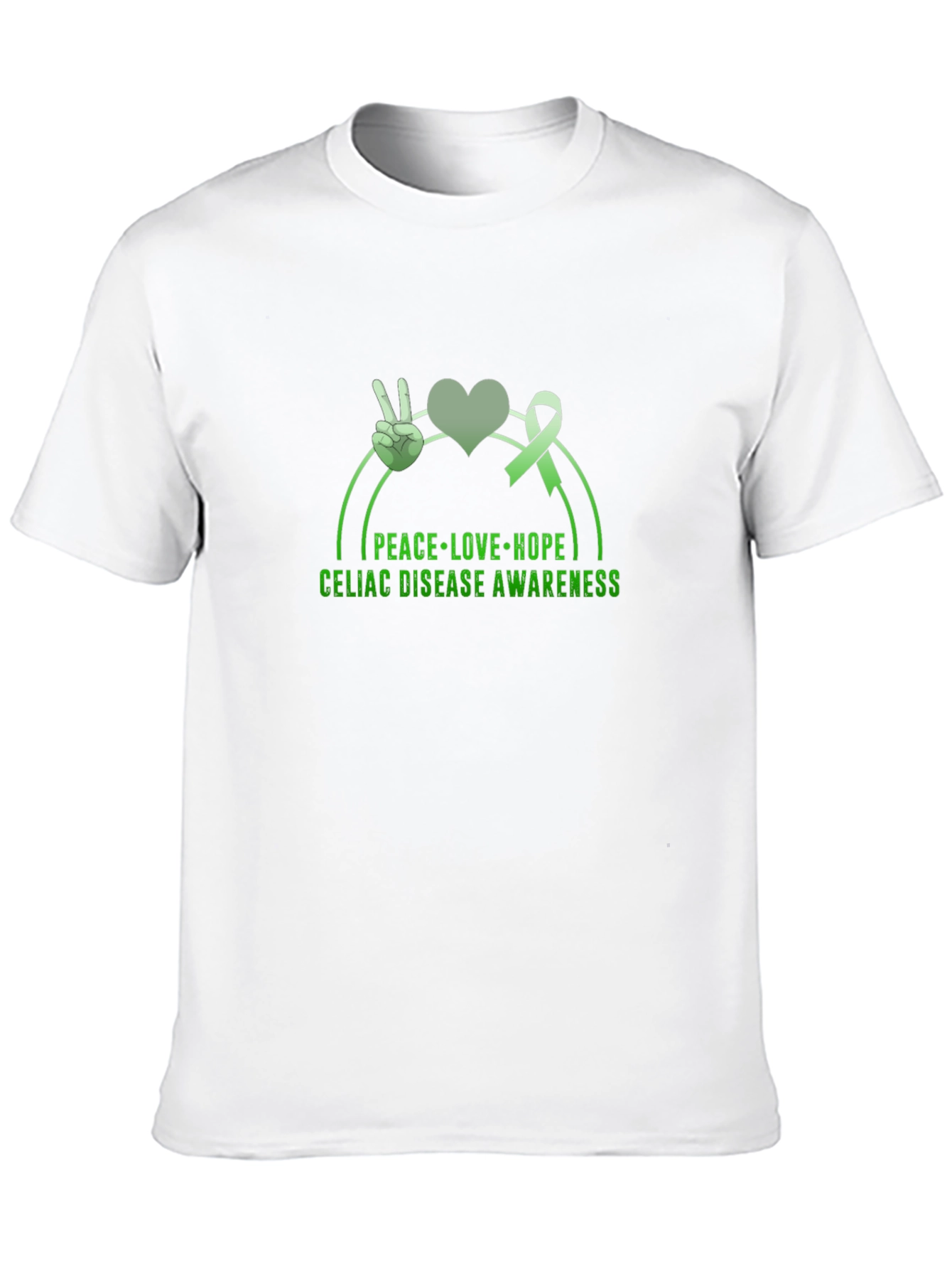 Celiac Disease Awareness T-Shirt Peace Love Hope