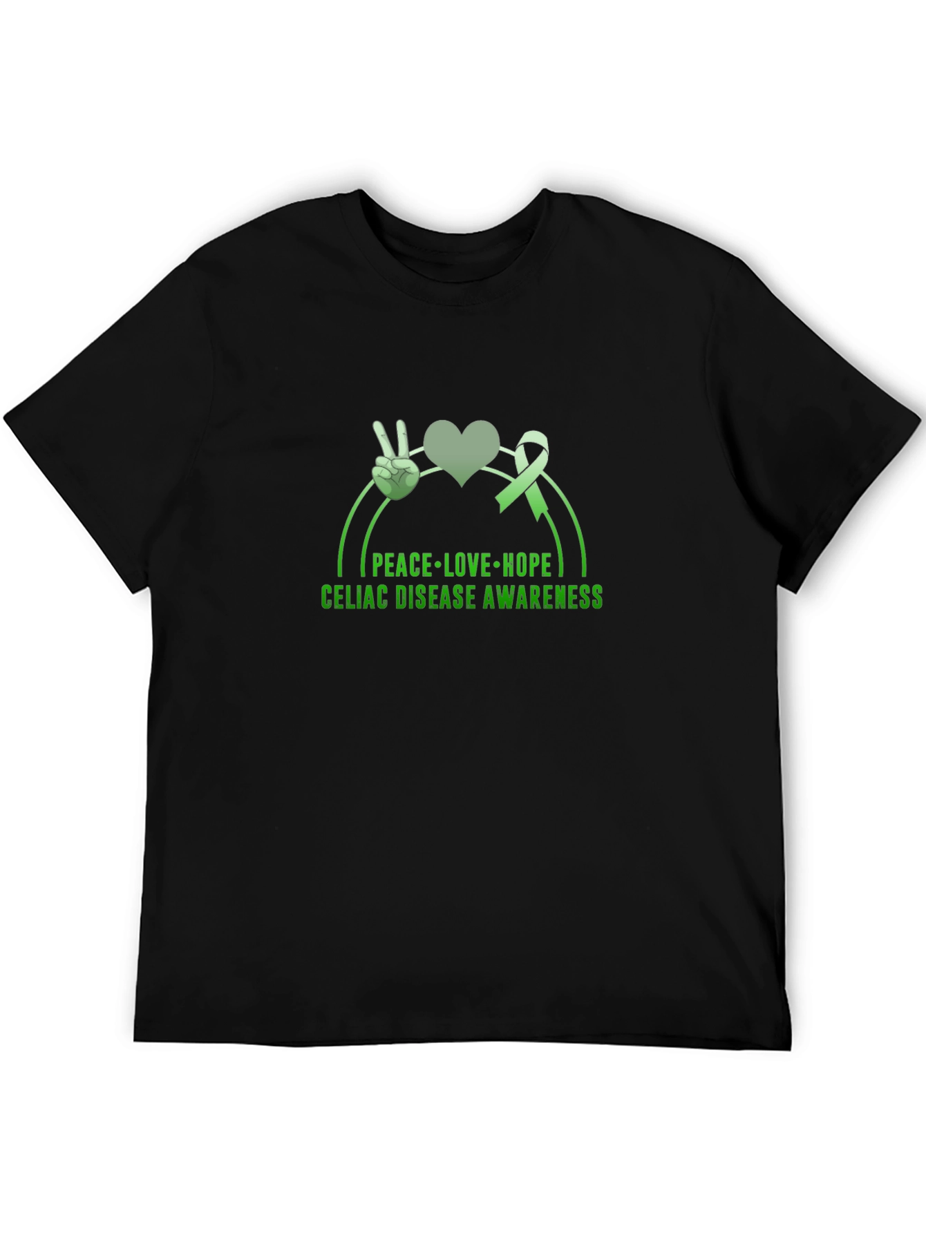 Celiac Disease Awareness T-Shirt Peace Love Hope