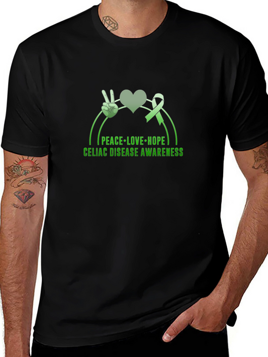 Celiac Disease Awareness T-Shirt Peace Love Hope