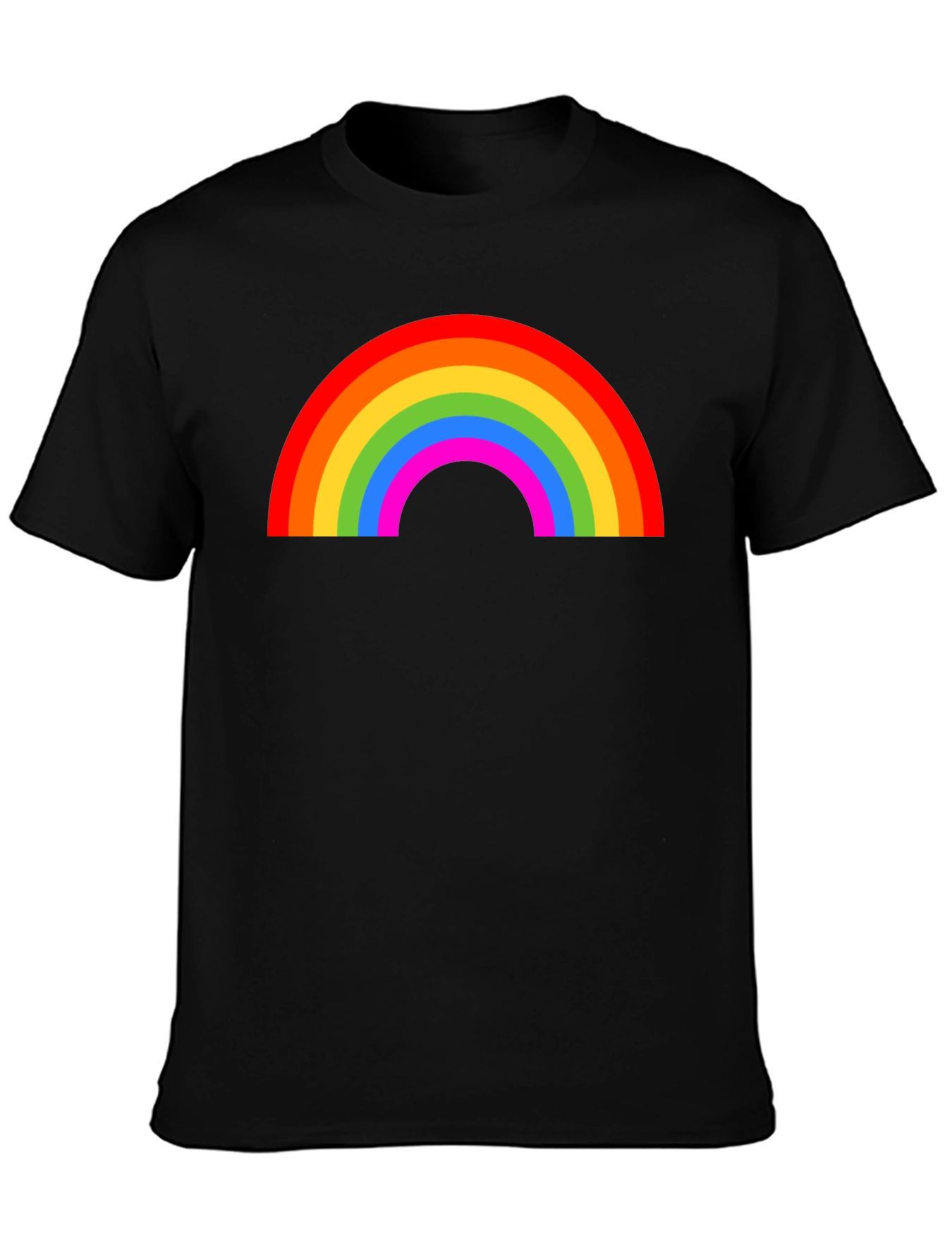 Rainbow Graphic T-Shirt - Black Casual Tee