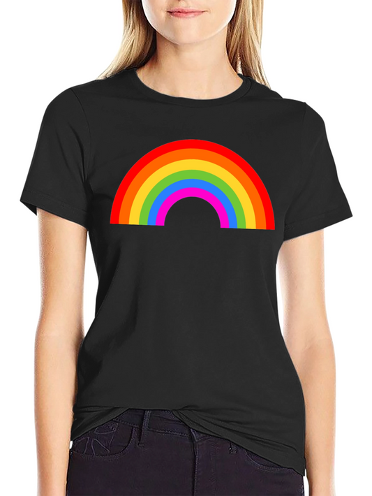Rainbow Graphic T-Shirt - Black Casual Tee