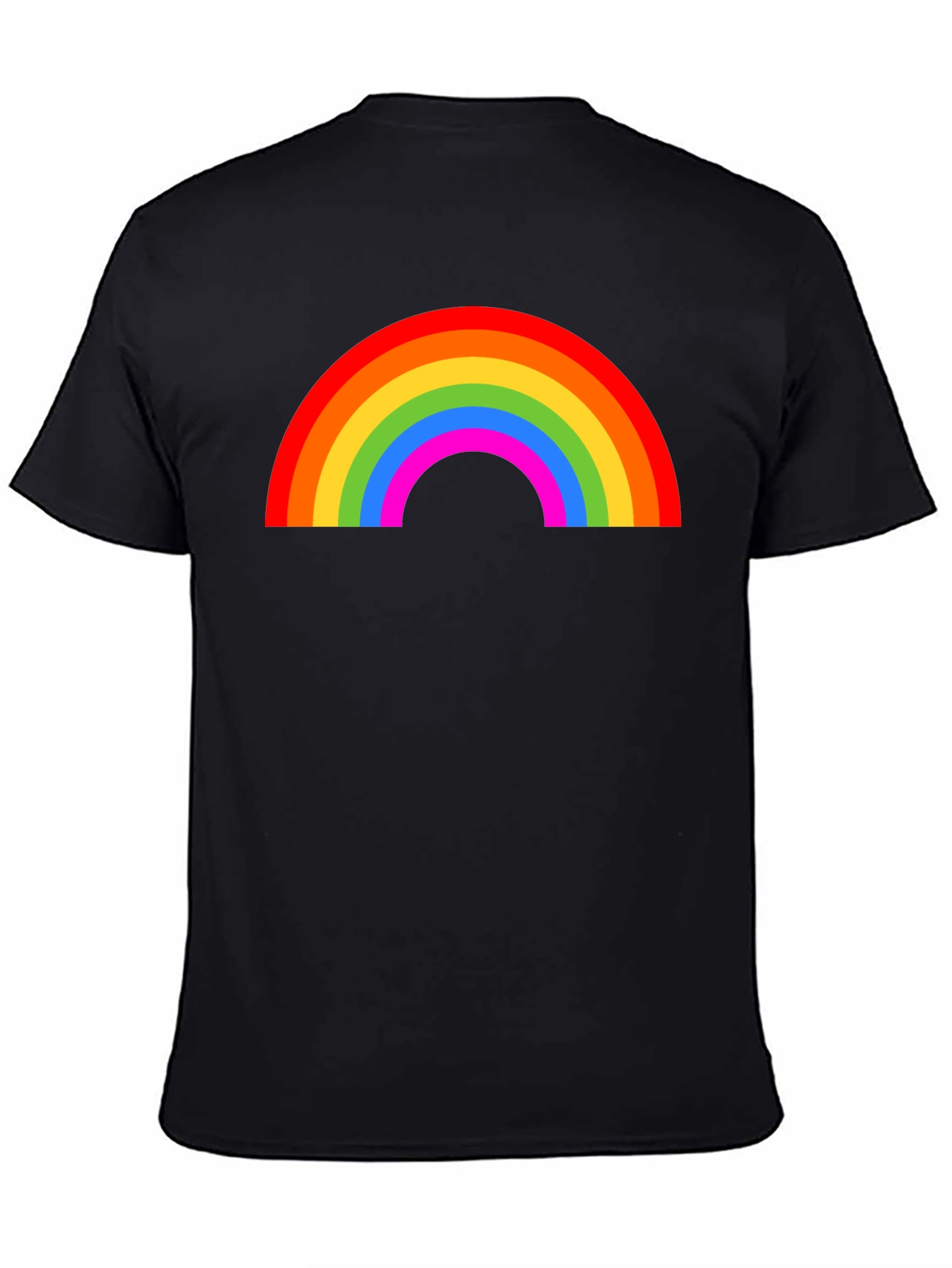 Rainbow Graphic T-Shirt - Black Casual Tee