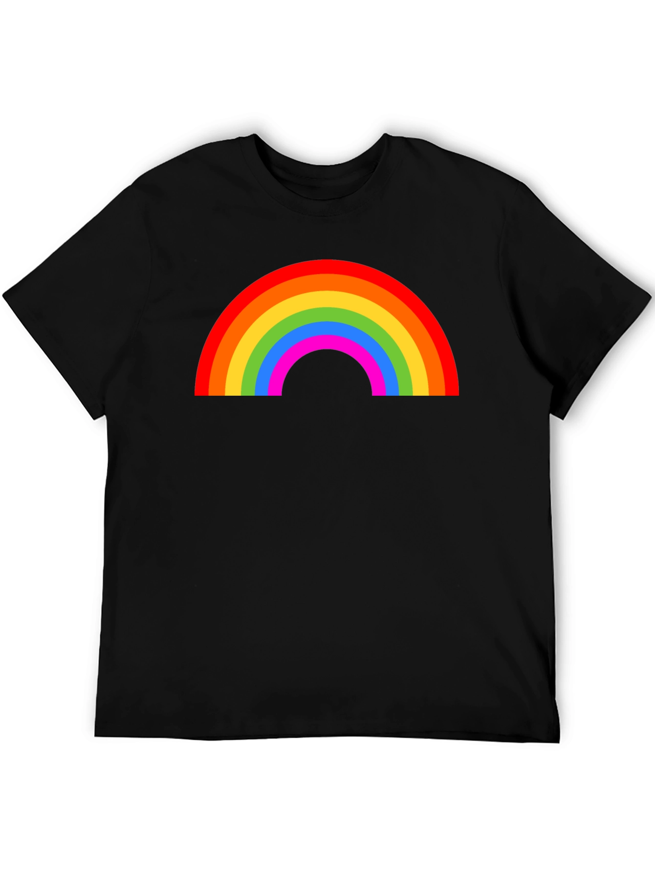 Rainbow Graphic T-Shirt - Black Casual Tee