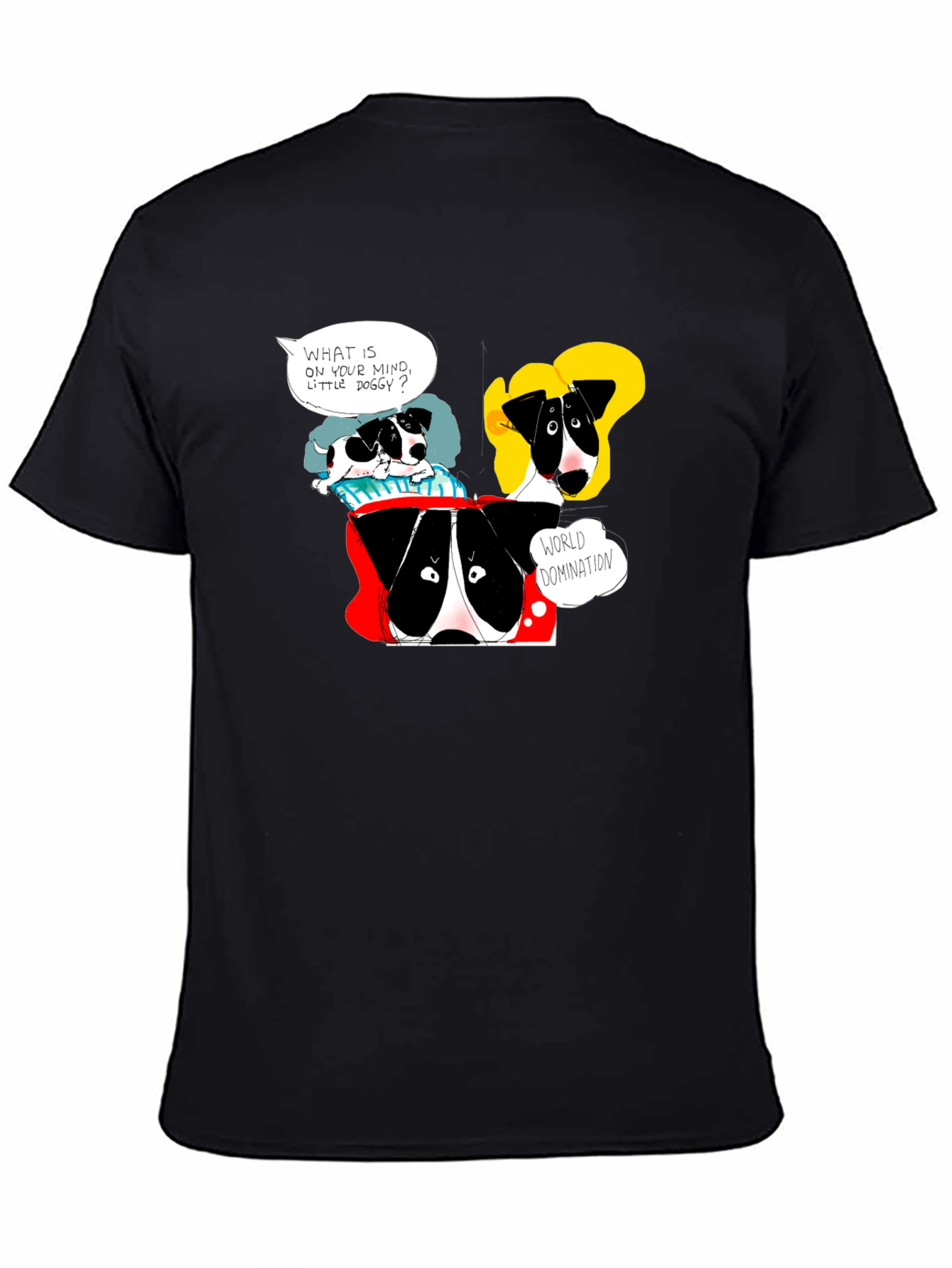 Funny Dog World Domination Graphic T-Shirt