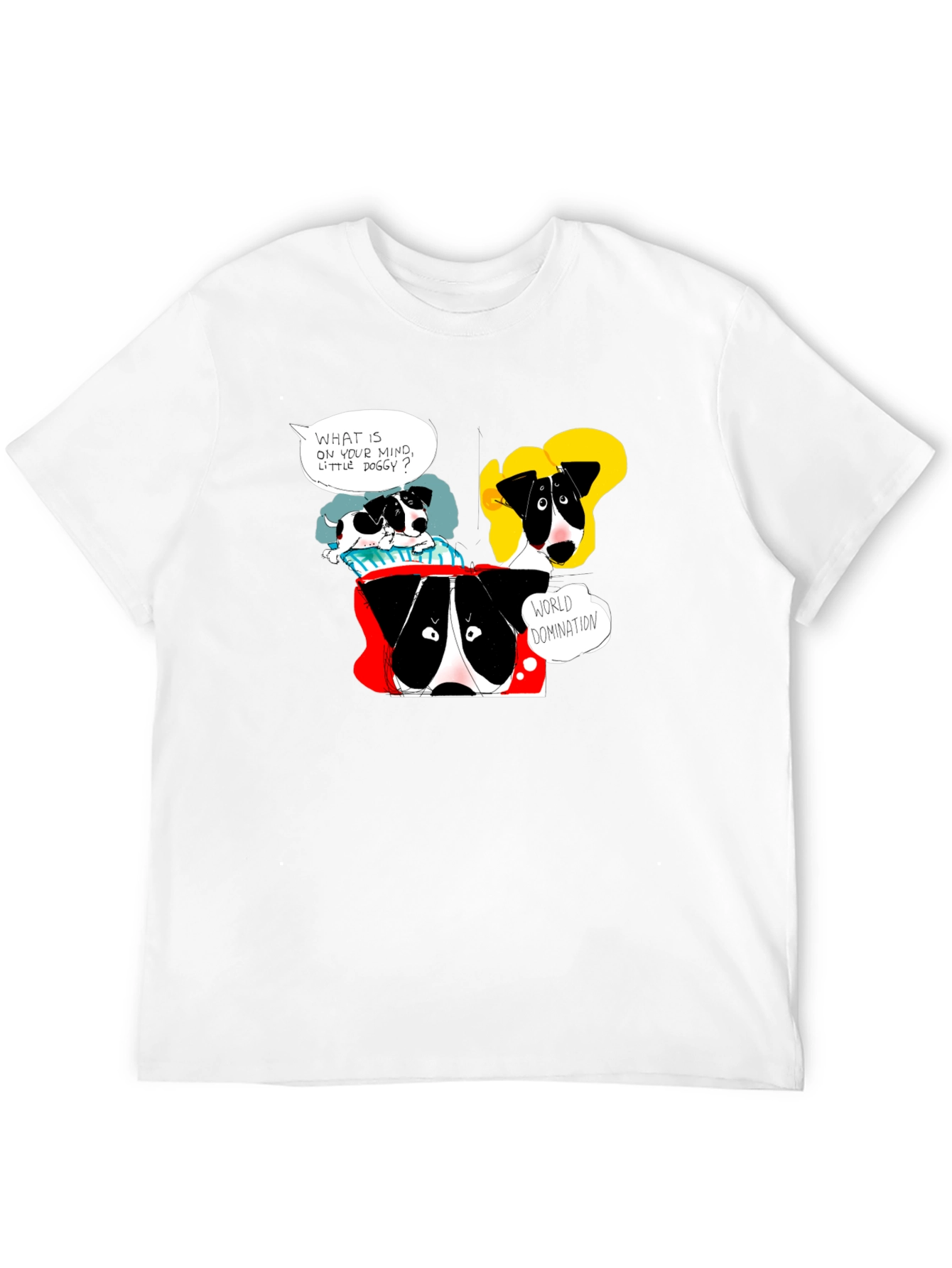 Funny Dog World Domination Graphic T-Shirt