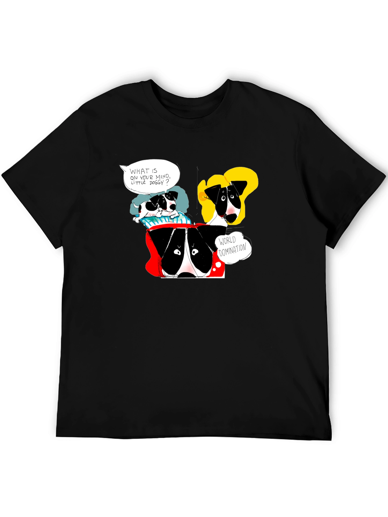 Funny Dog World Domination Graphic T-Shirt