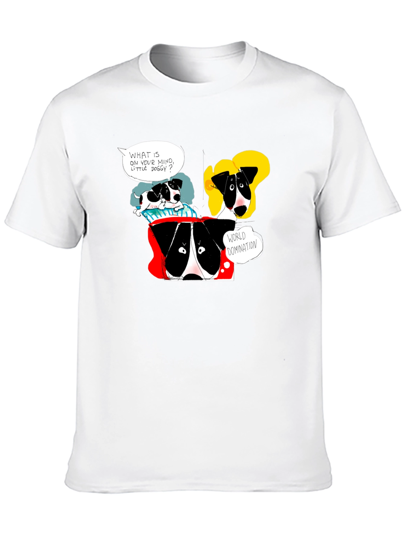 Funny Dog World Domination Graphic T-Shirt