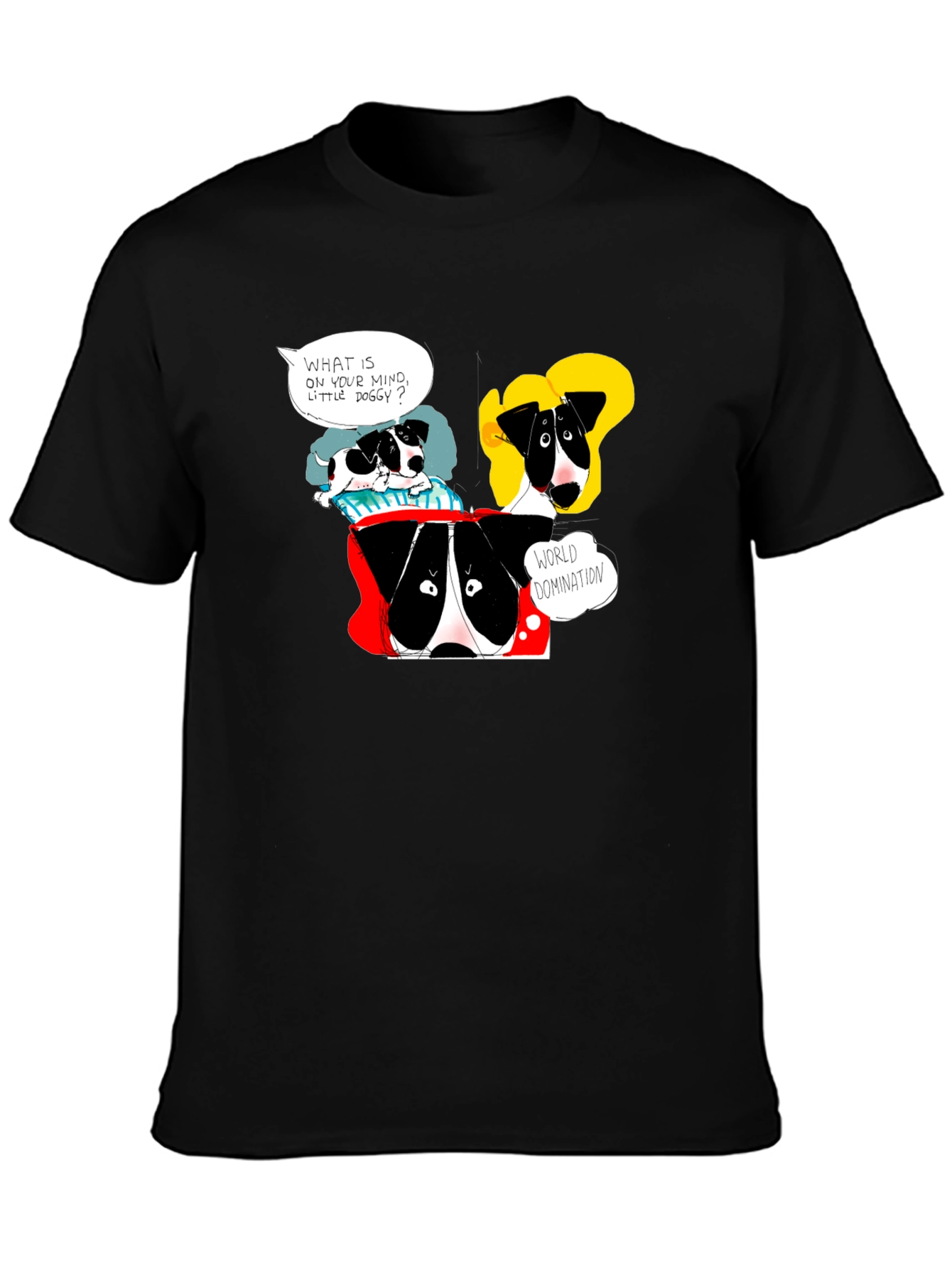 Funny Dog World Domination Graphic T-Shirt