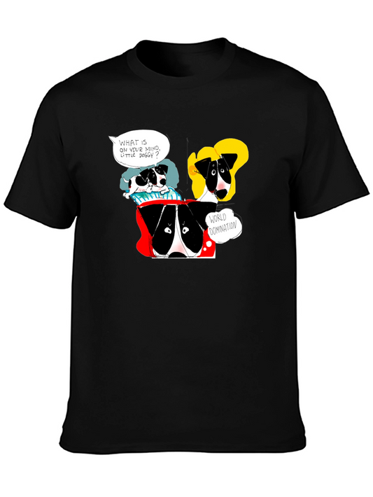 Funny Dog World Domination Graphic T-Shirt