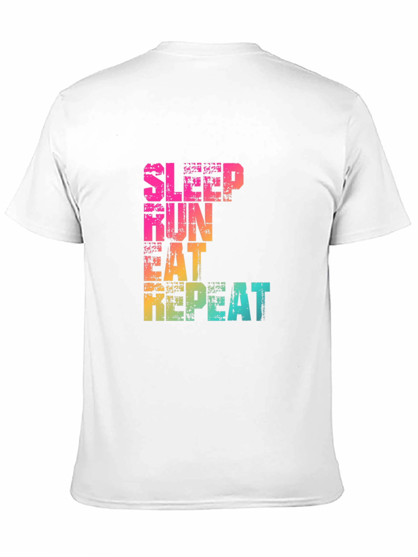 Sleep Run Eat Repeat Graphic T-Shirt - Fitness Design