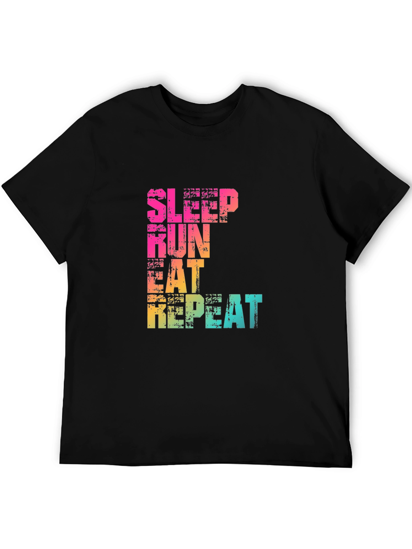 Sleep Run Eat Repeat Graphic T-Shirt - Fitness Design