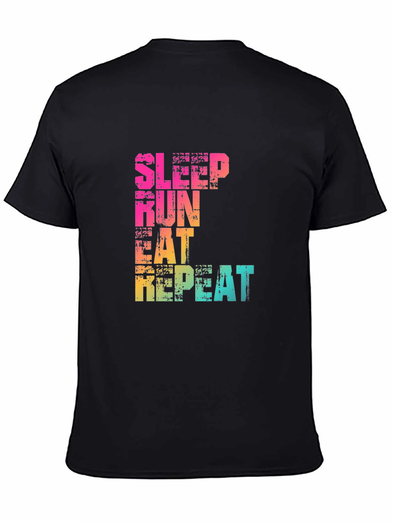 Sleep Run Eat Repeat Graphic T-Shirt - Fitness Design