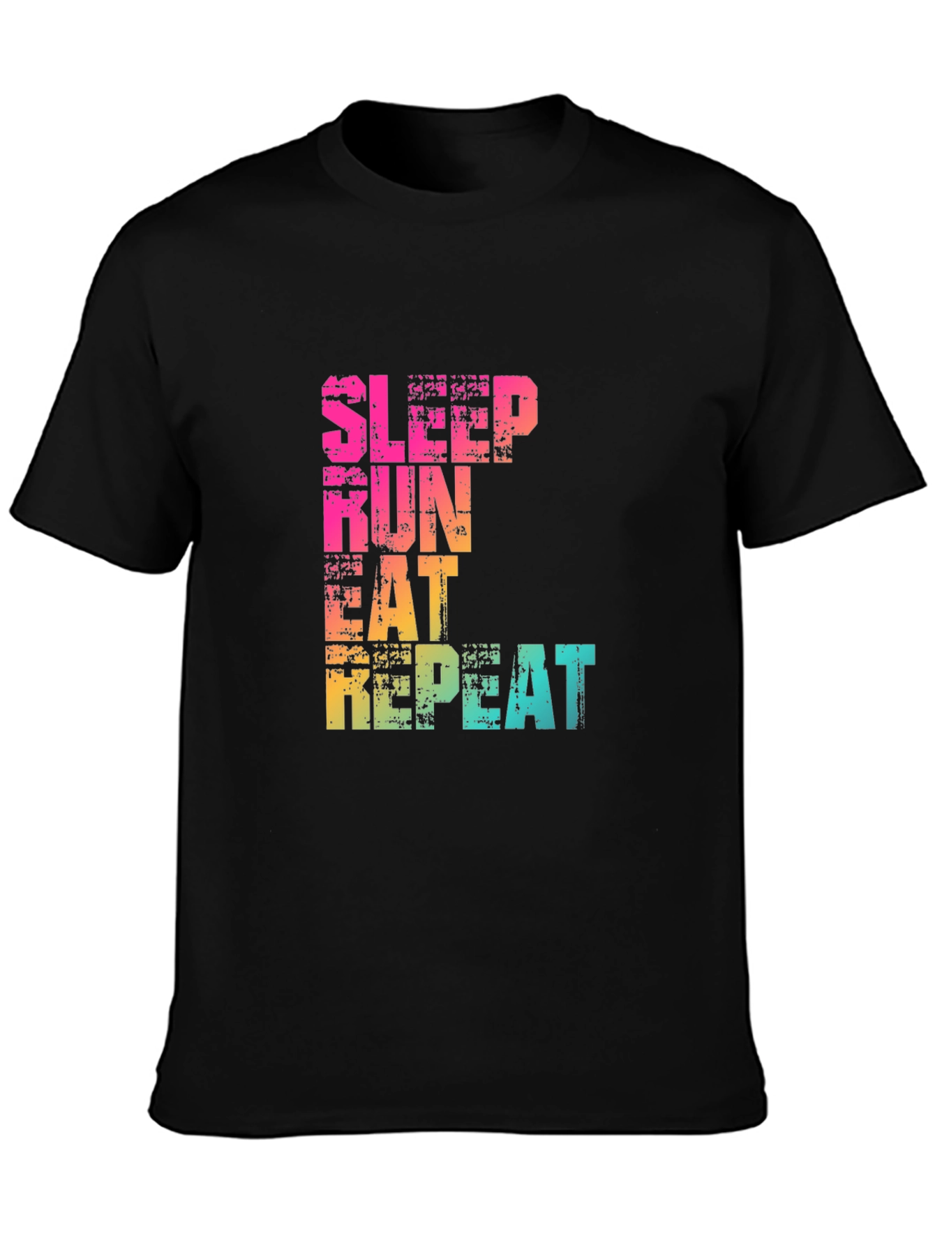 Sleep Run Eat Repeat Graphic T-Shirt - Fitness Design