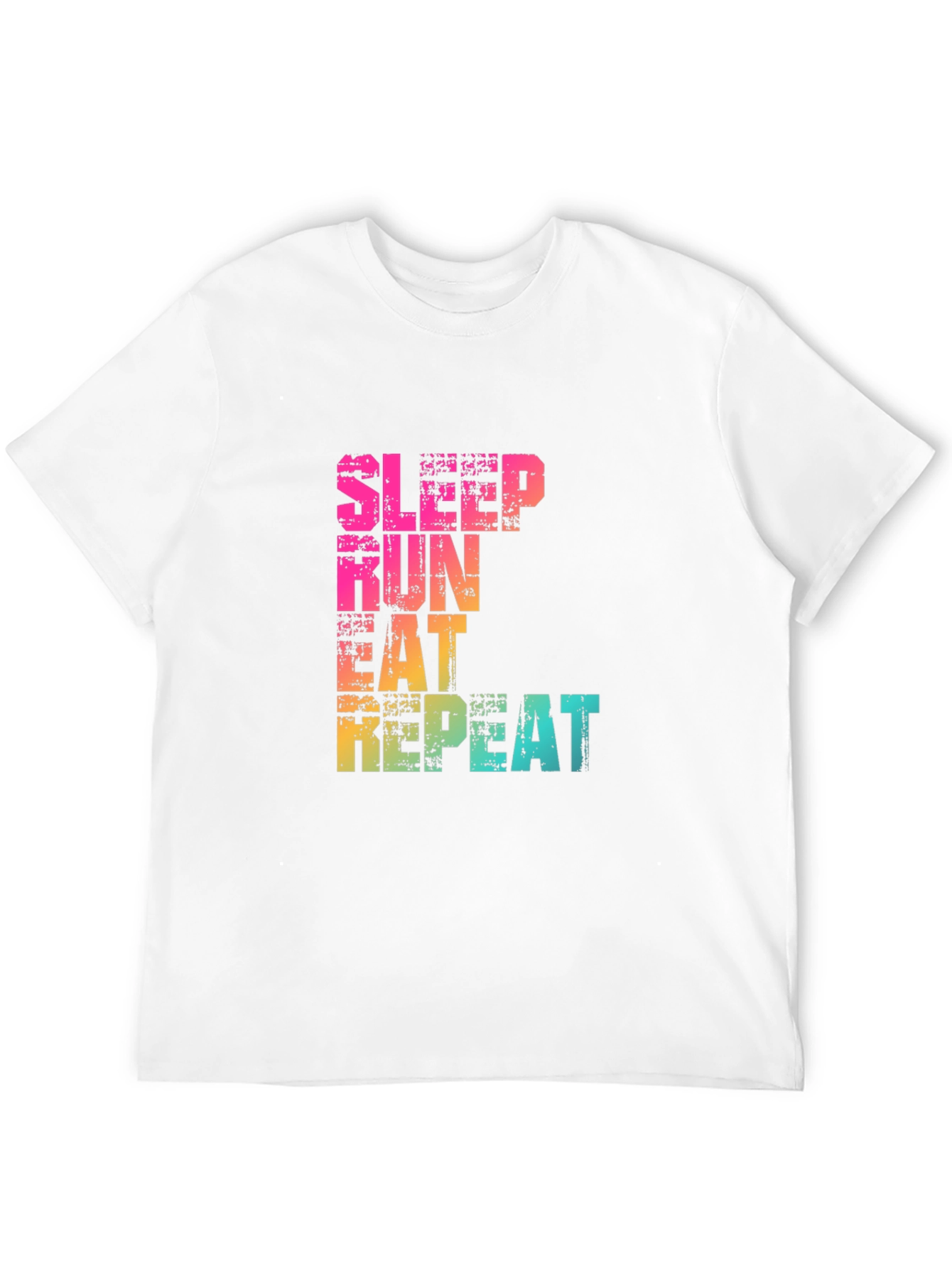 Sleep Run Eat Repeat Graphic T-Shirt - Fitness Design