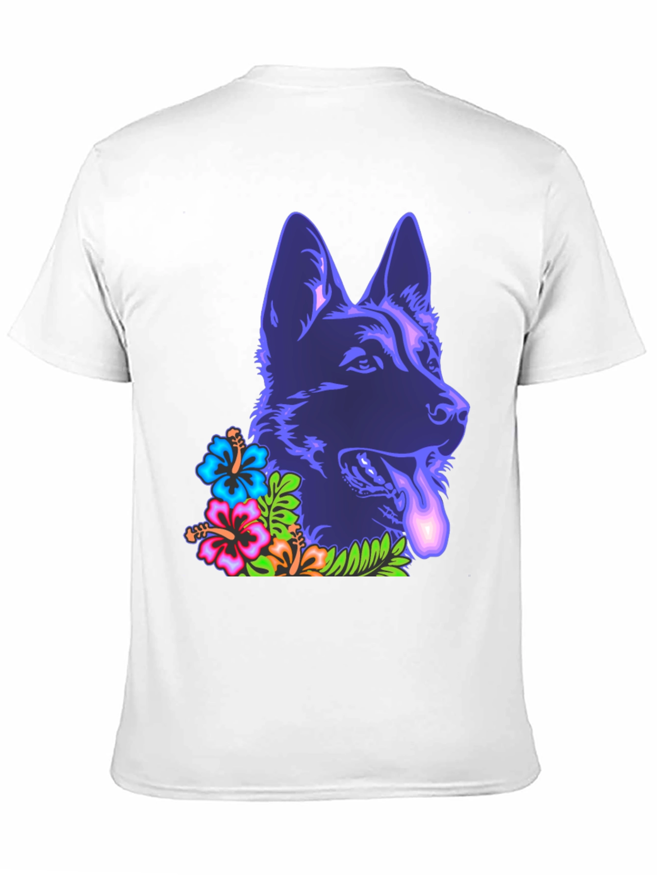 Neon Floral German Shepherd T-Shirt