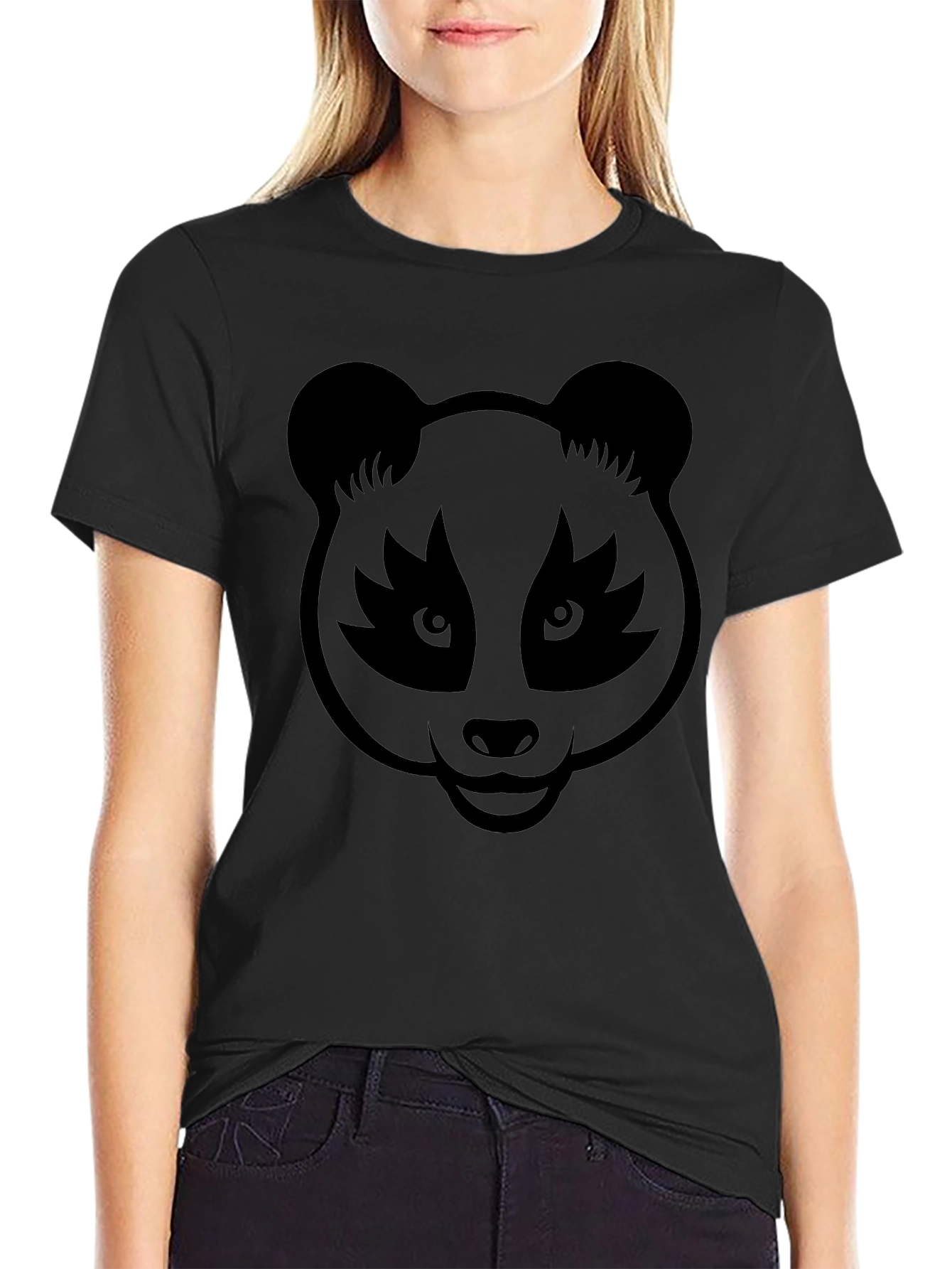 Cool Panda Graphic Black T-Shirt