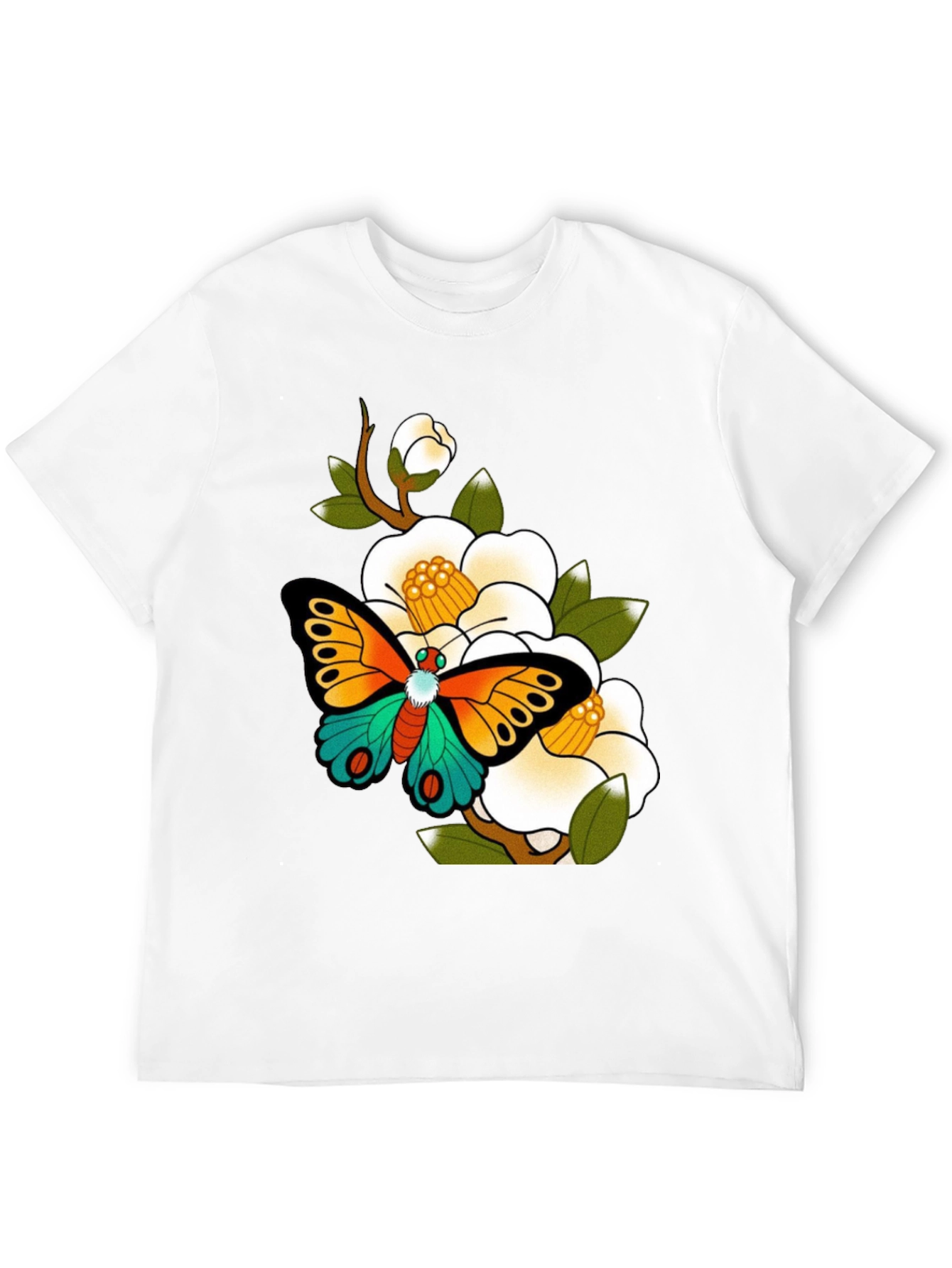 Butterfly Floral Graphic Tee - Unique Design