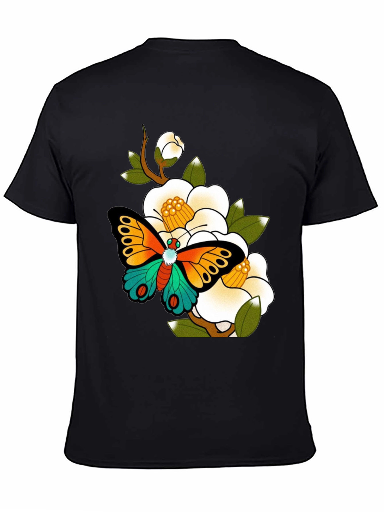 Butterfly Floral Graphic Tee - Unique Design
