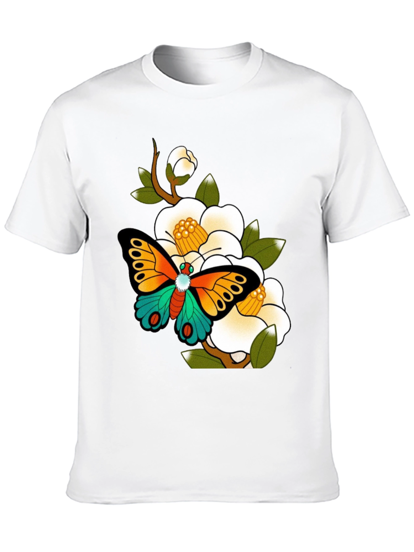 Butterfly Floral Graphic Tee - Unique Design