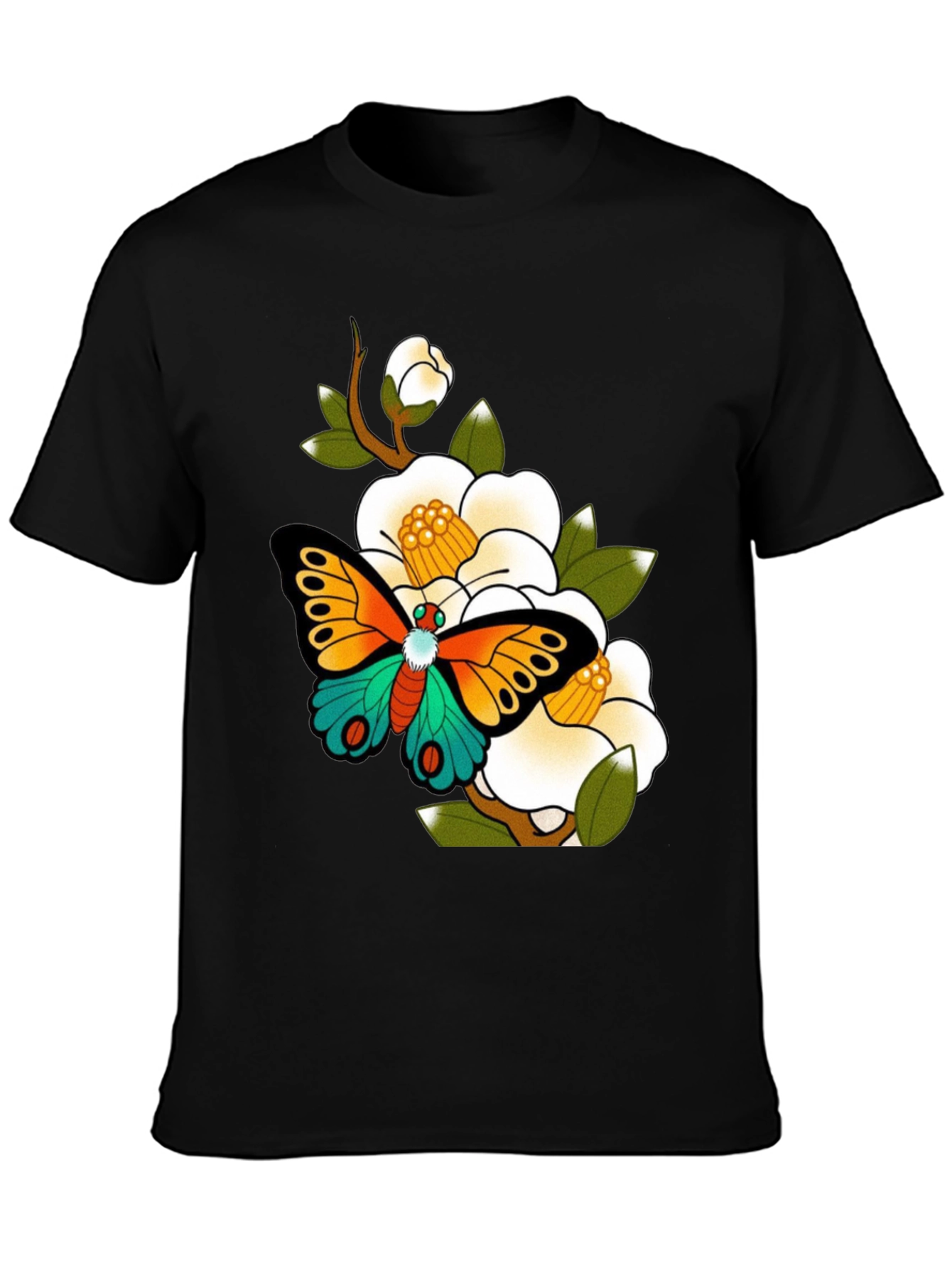 Butterfly Floral Graphic Tee - Unique Design
