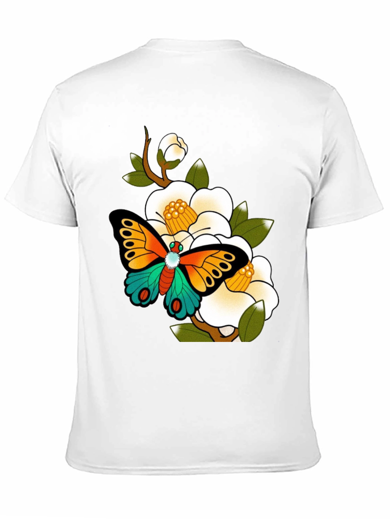 Butterfly Floral Graphic Tee - Unique Design