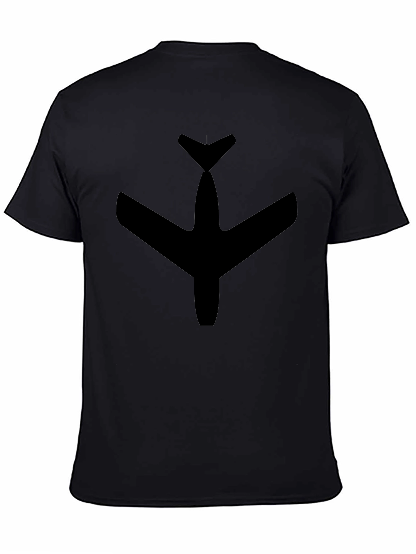 Black Airplane Graphic Tee - Classic Style