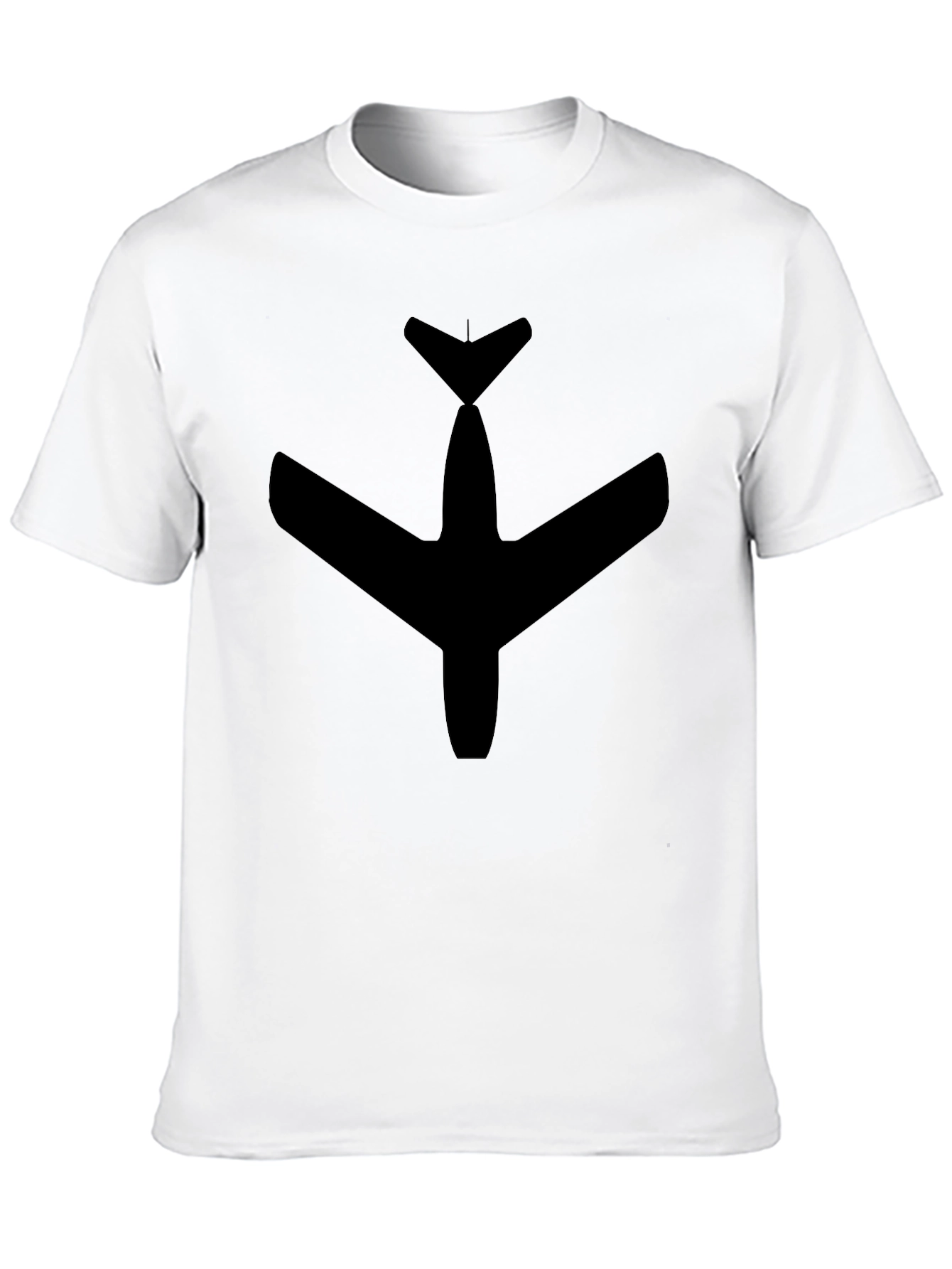Black Airplane Graphic Tee - Classic Style