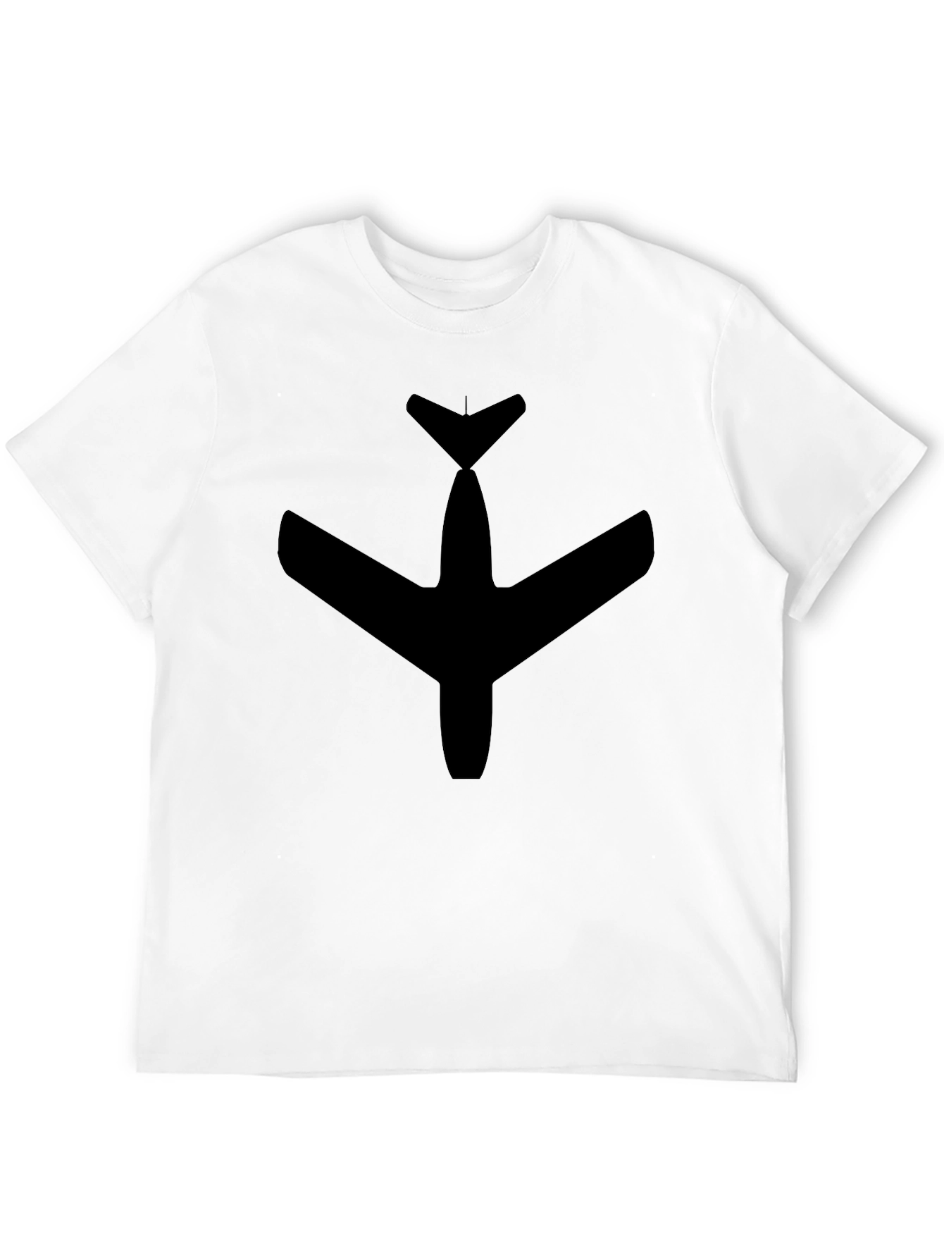 Black Airplane Graphic Tee - Classic Style