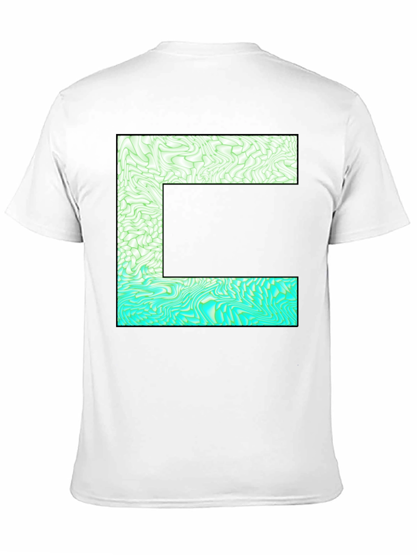 Abstract E Graphic Tee - Stylish Mens Black T-Shirt