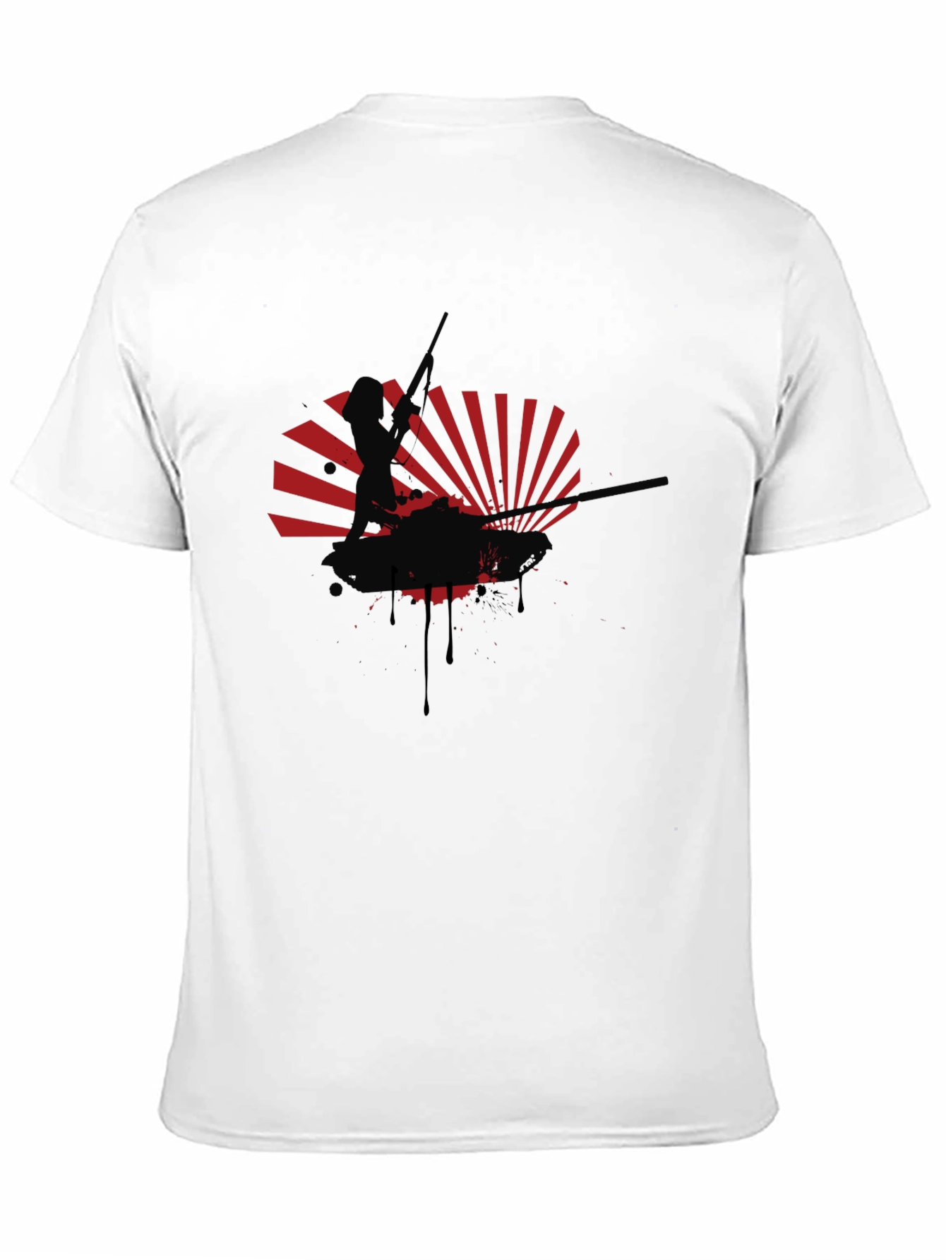 Skier Silhouette Graphic Print Black T-Shirt