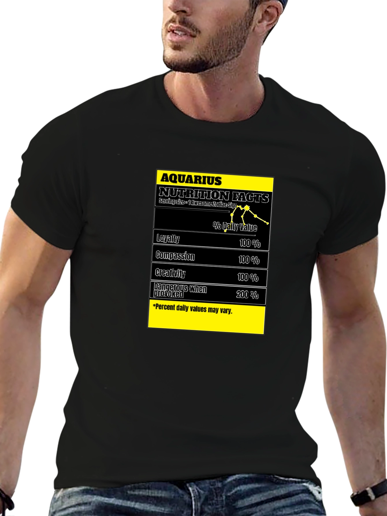 Aquarius Nutrition Facts Black T-Shirt