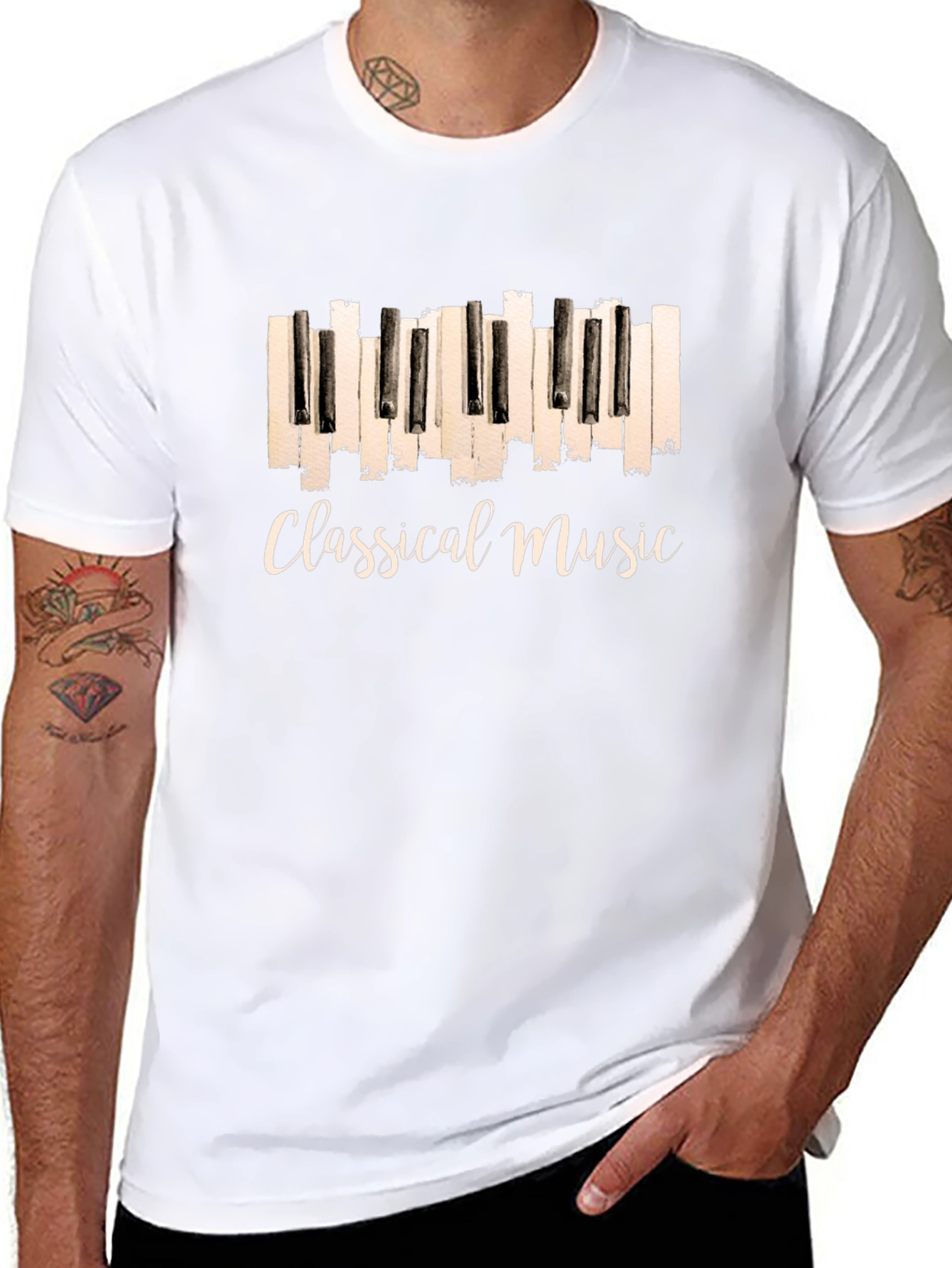 Classical Music Piano Keys Graphic T-Shirt