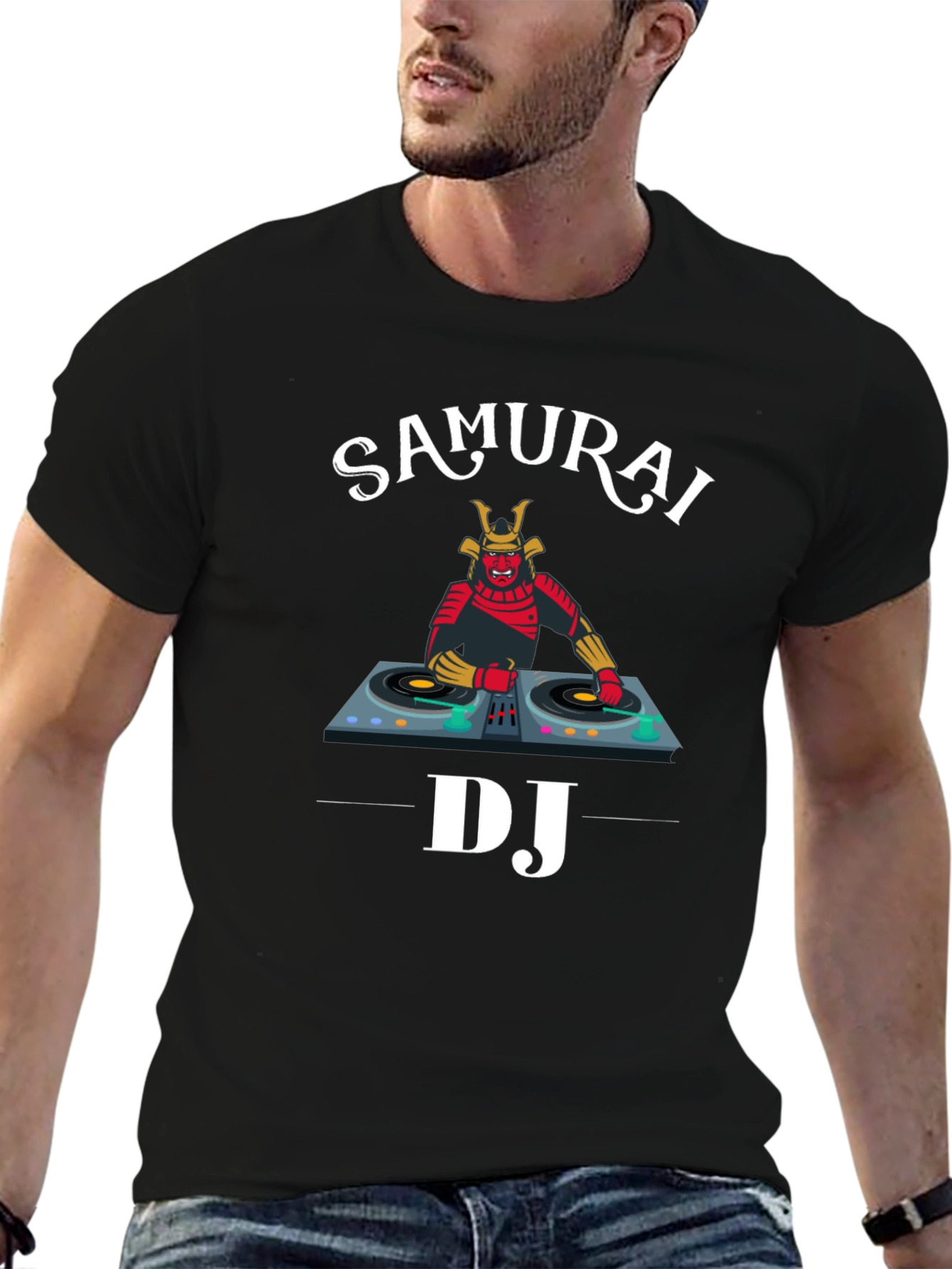 Samurai DJ Graphic Tee - Unique Music Lover Shirt