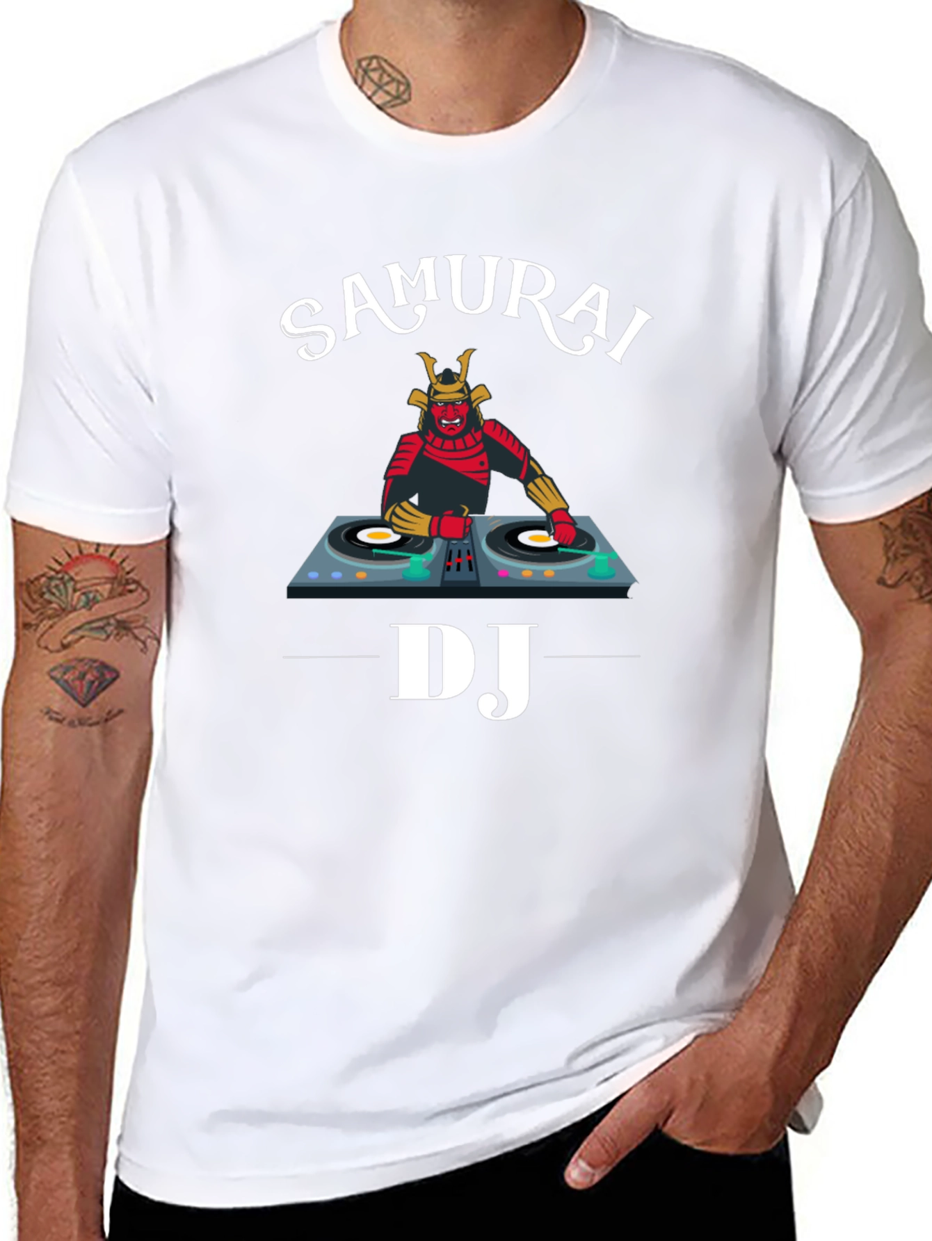 Samurai DJ Graphic Tee - Unique Music Lover Shirt