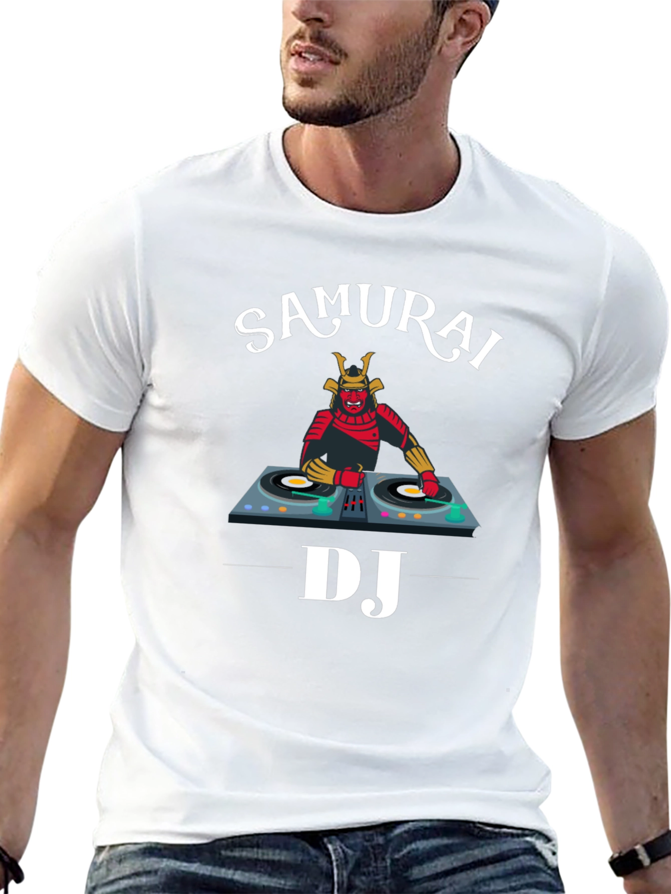 Samurai DJ Graphic Tee - Unique Music Lover Shirt