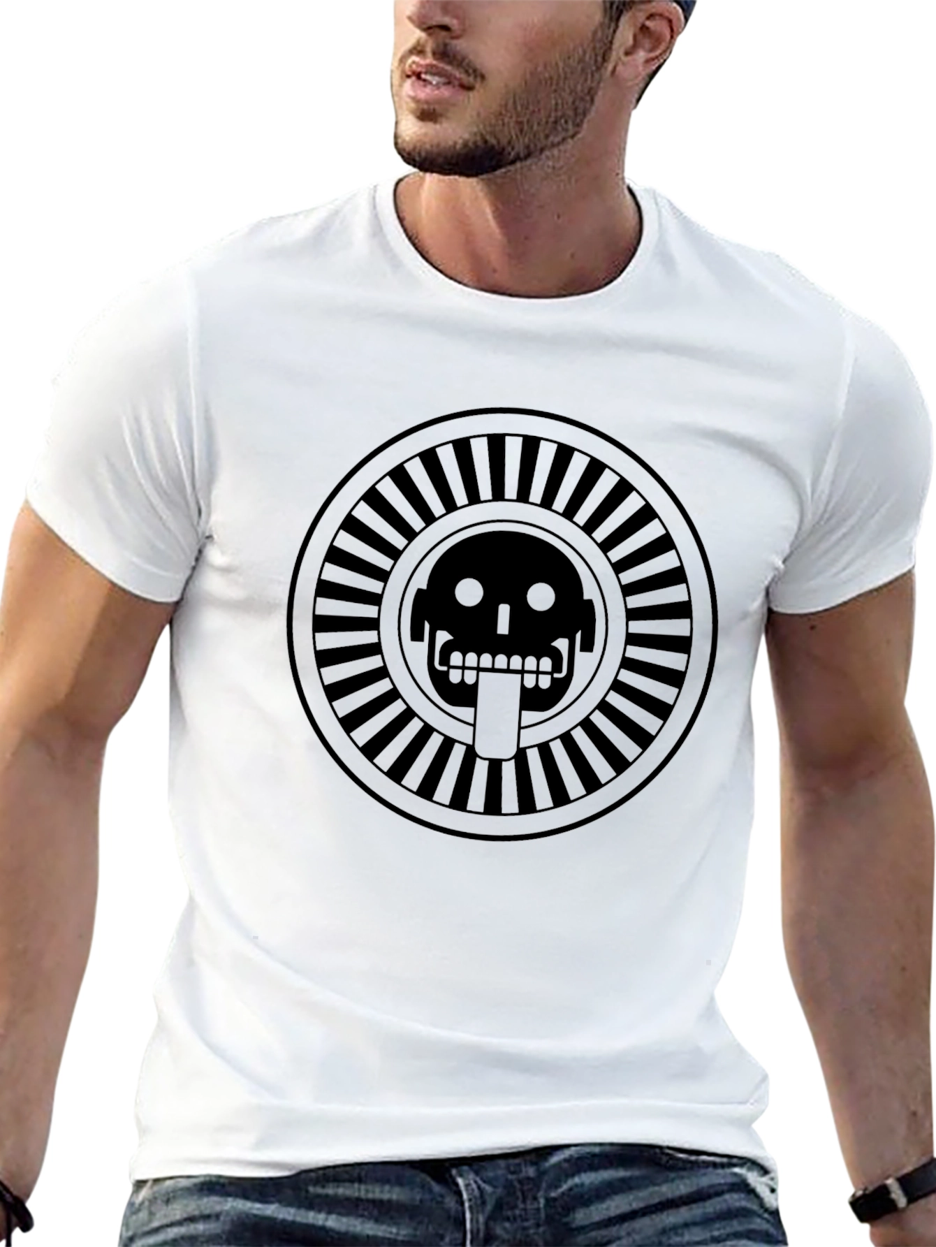 Aztec Skull Graphic Tee - Mens Black T-Shirt