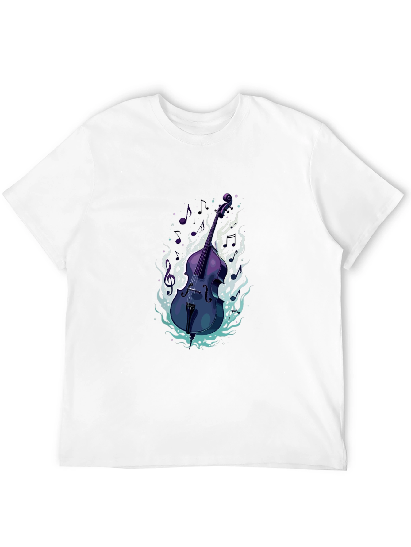 Bass Guitar Tee - Cool Musical Flames Design