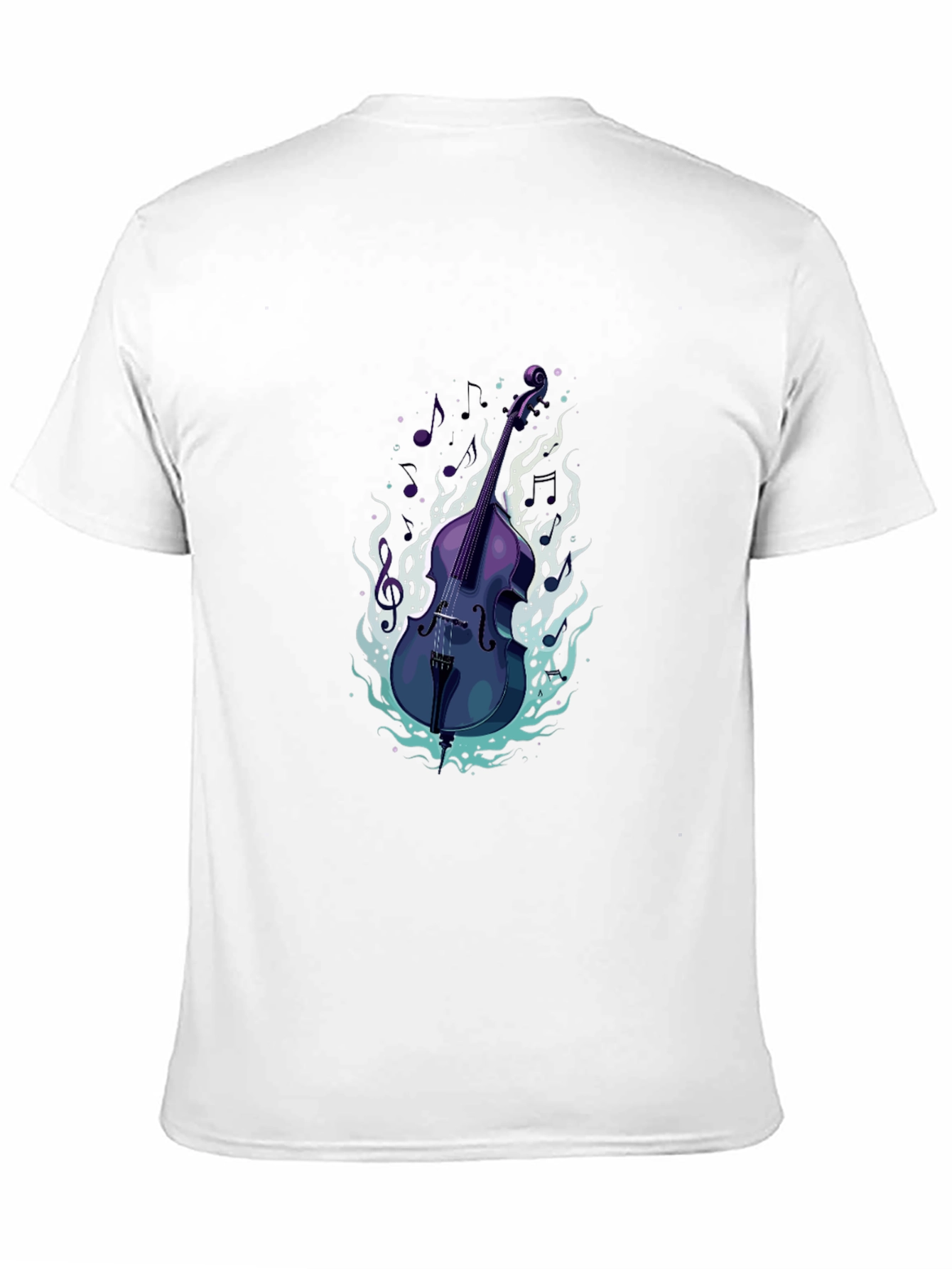 Bass Guitar Tee - Cool Musical Flames Design