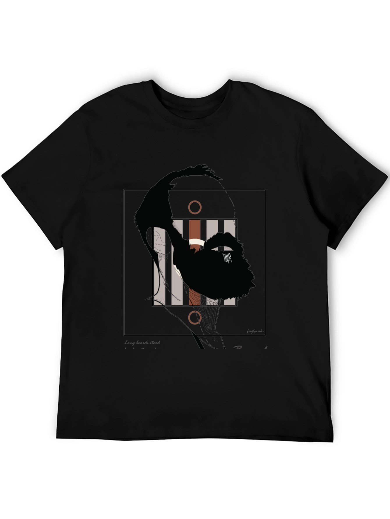 Abstract Face Graphic Print Black T-Shirt