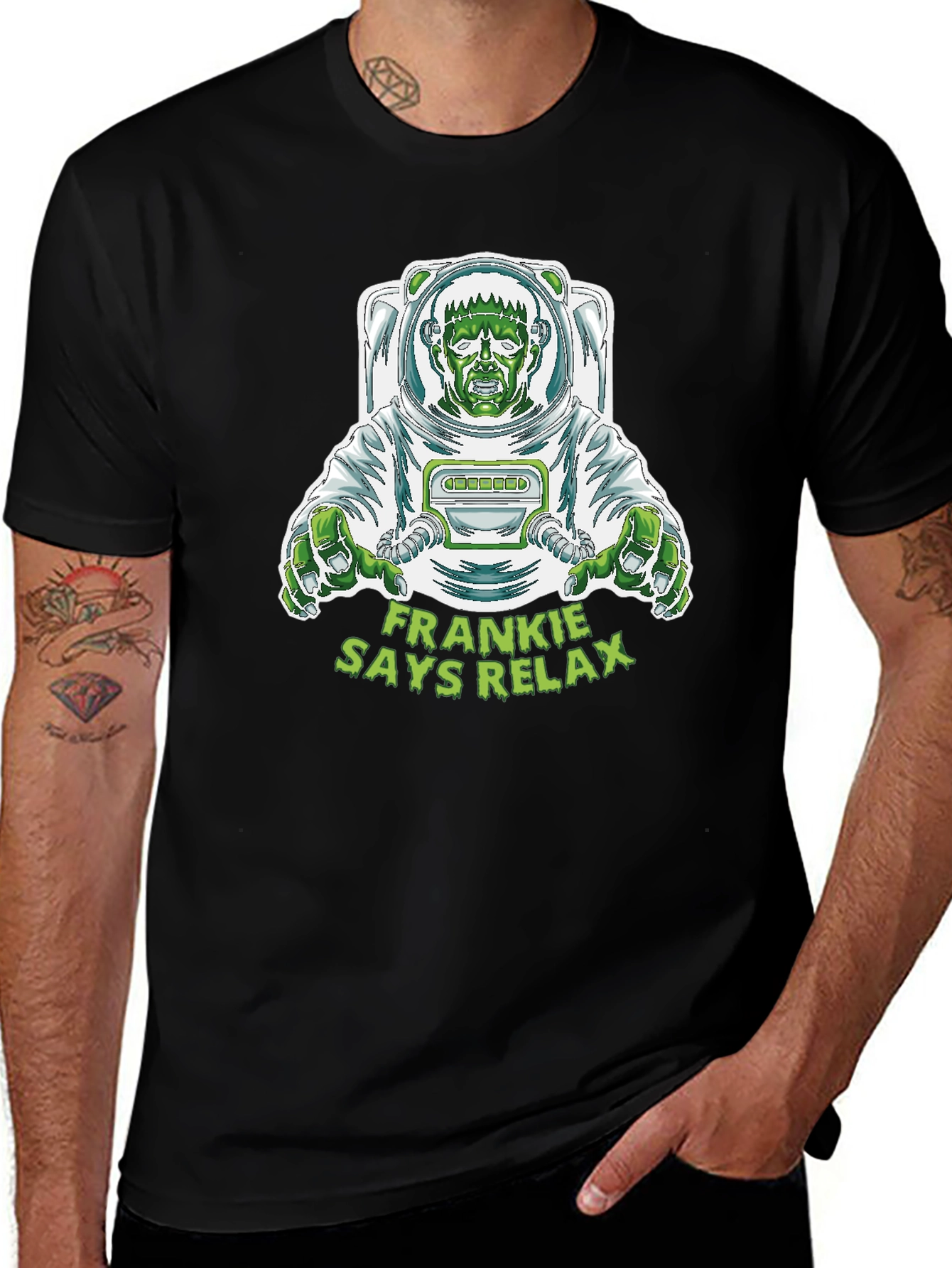 Frankie Says Relax T-Shirt - Astronaut Frankenstein
