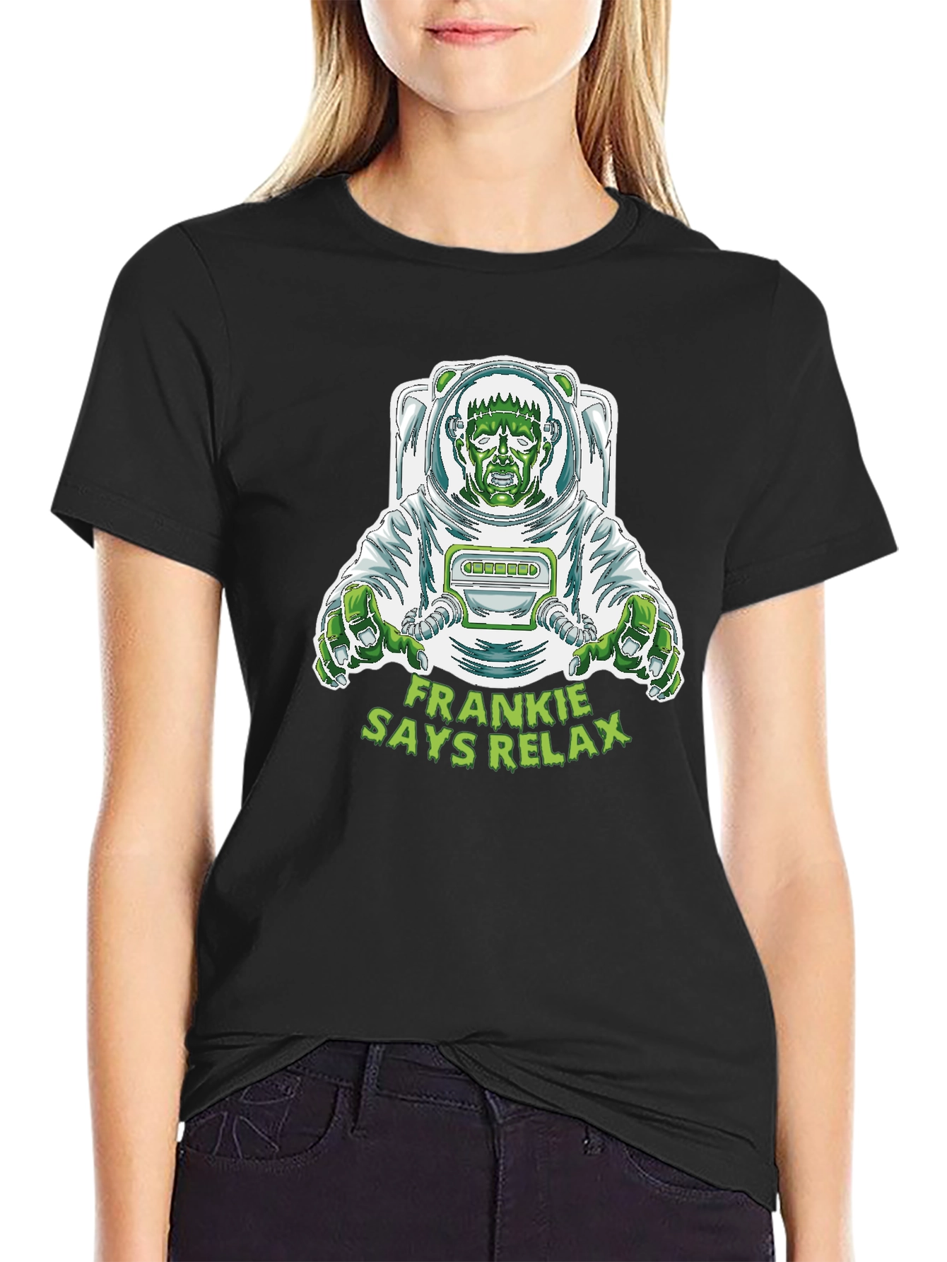 Frankie Says Relax T-Shirt - Astronaut Frankenstein