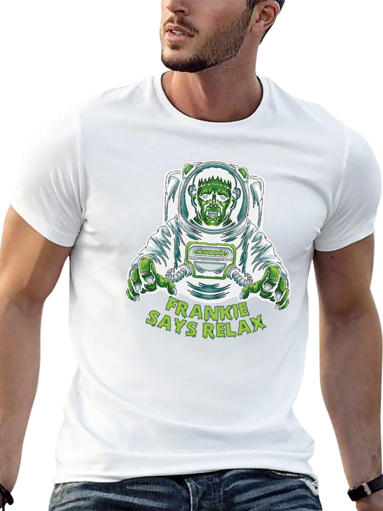Frankie Says Relax T-Shirt - Astronaut Frankenstein
