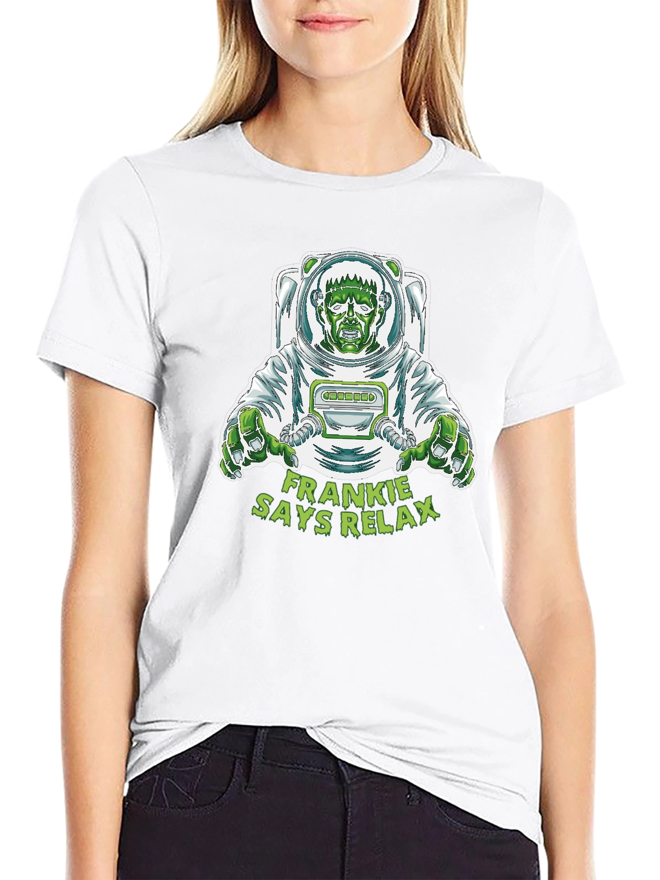 Frankie Says Relax T-Shirt - Astronaut Frankenstein