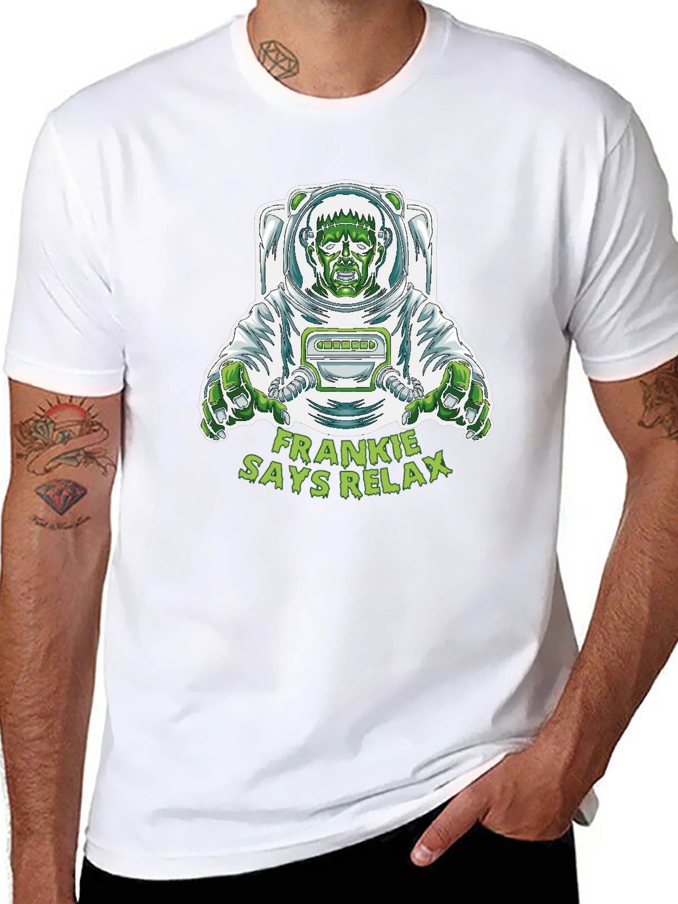 Frankie Says Relax T-Shirt - Astronaut Frankenstein