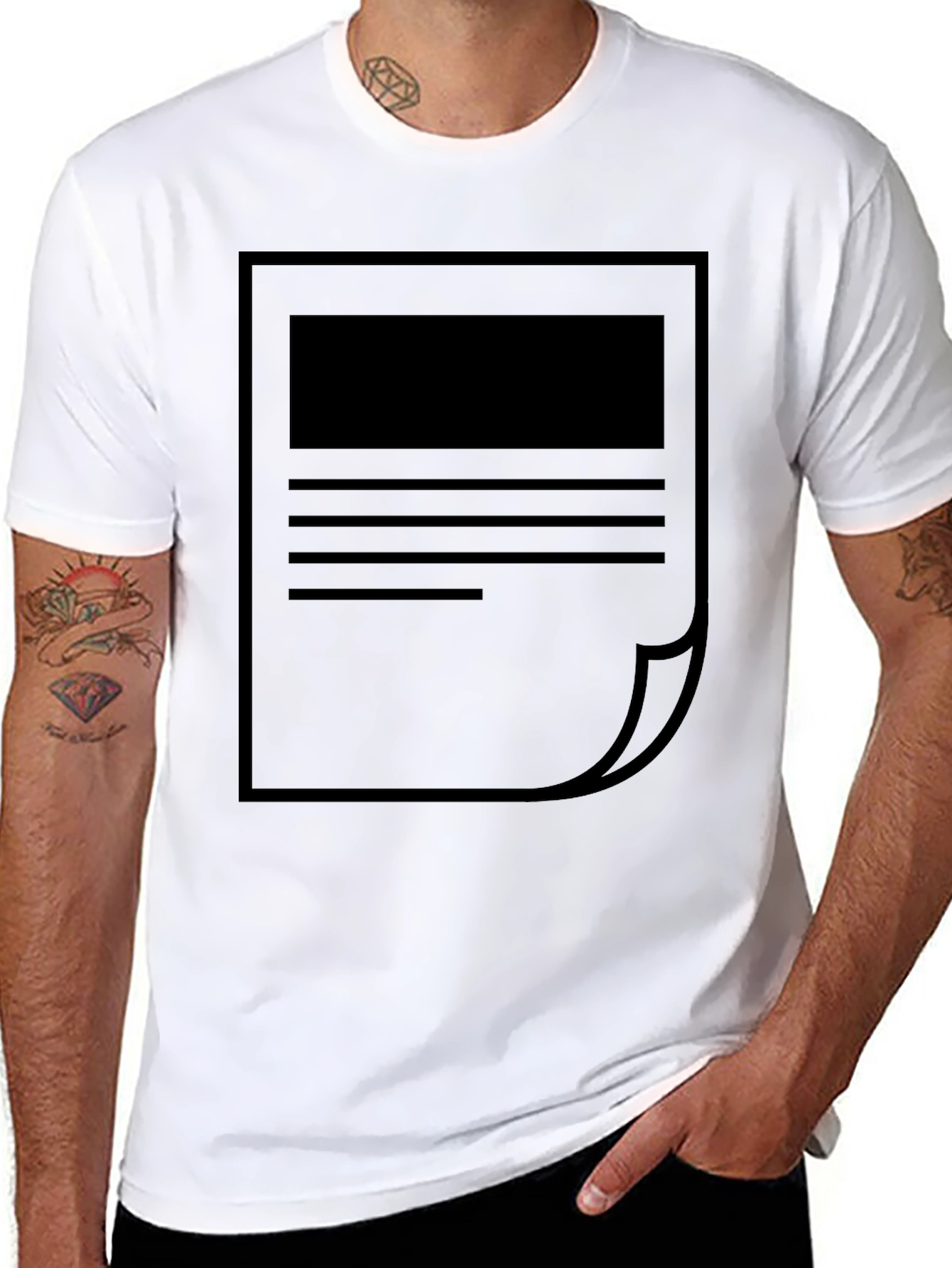 Modern Abstract Graphic Print Black T-Shirt