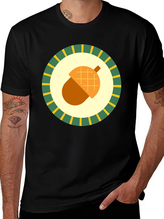 Acorn Emblem Tee - Nature Inspired Graphic Print