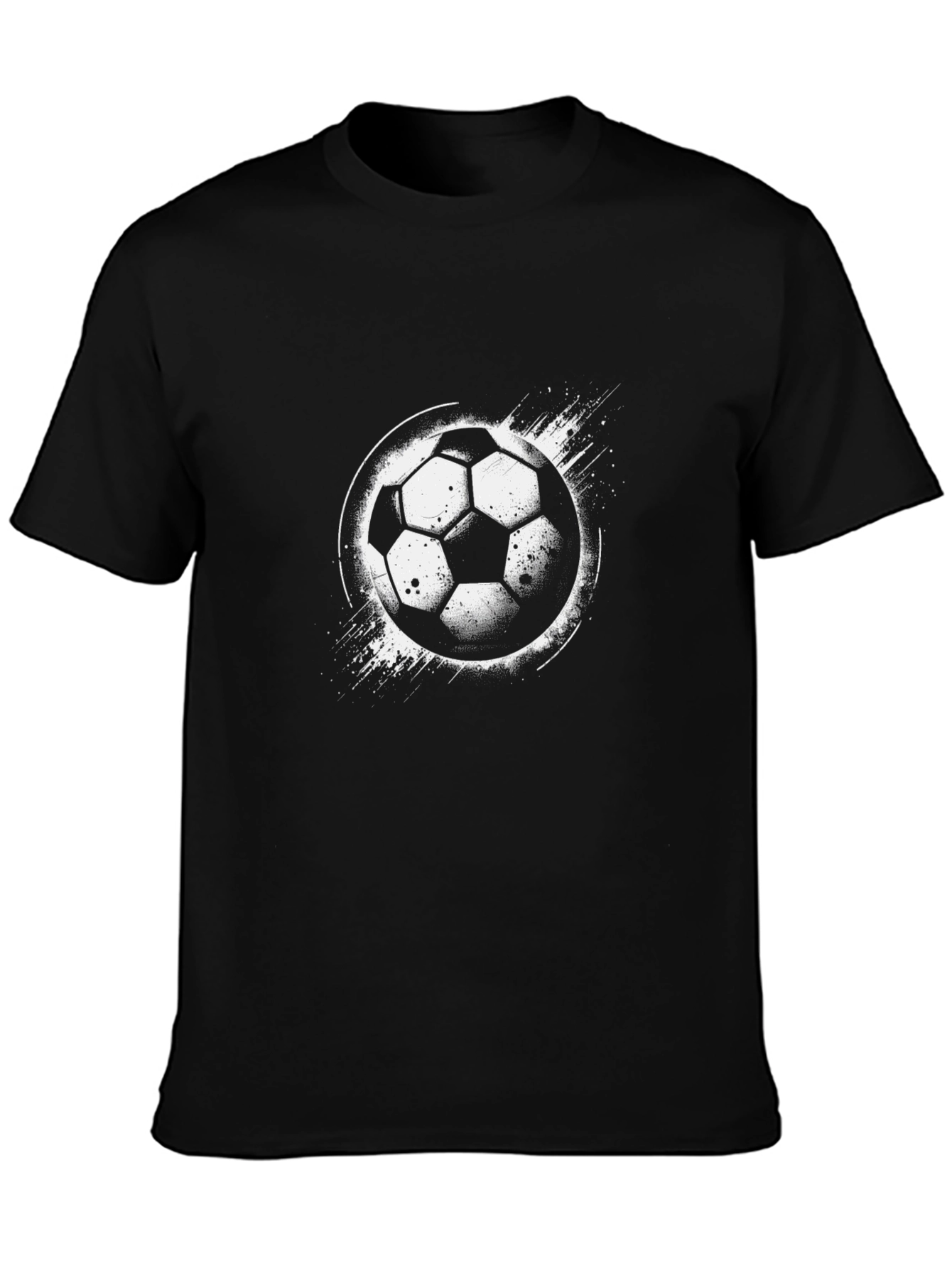 Soccer Ball Graphic Black T-Shirt