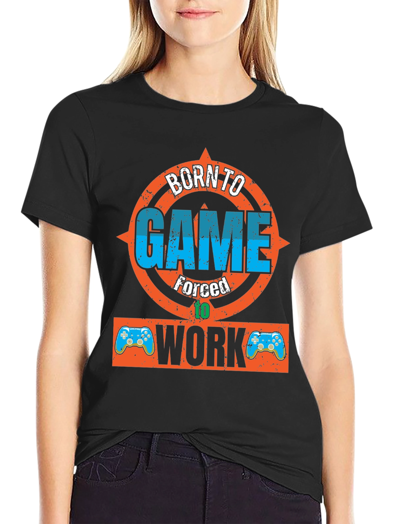 Born to Game Black Graphic T-Shirt