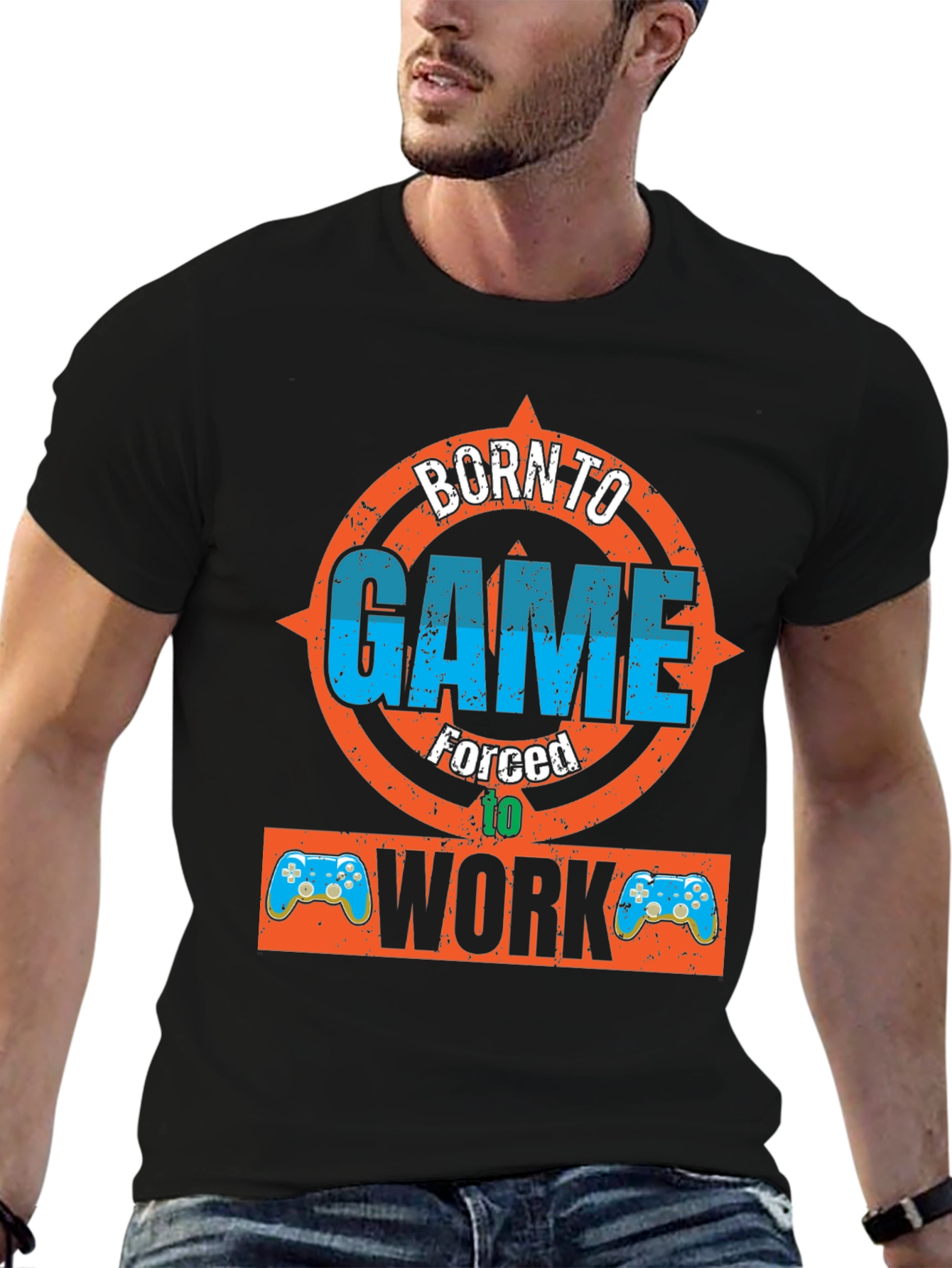 Born to Game Black Graphic T-Shirt